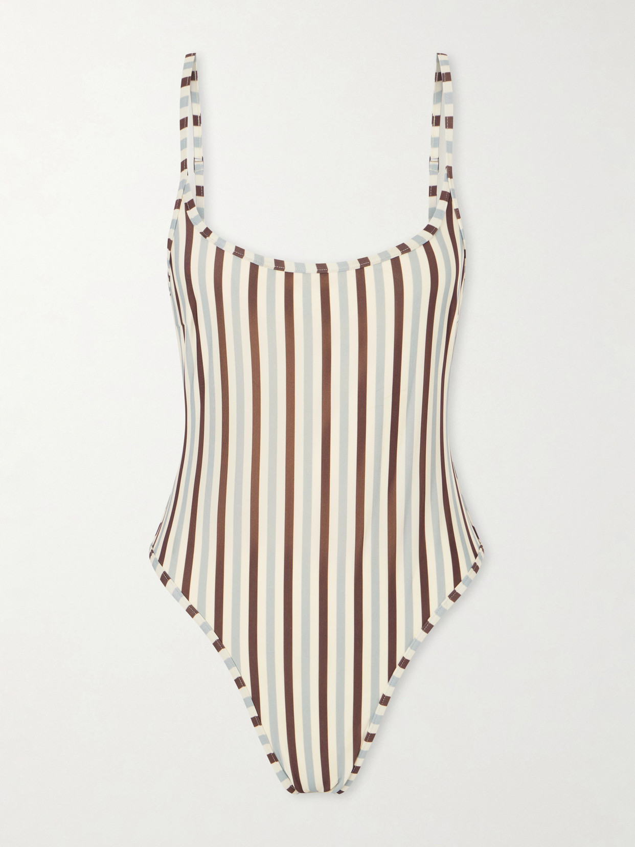 Haight Pipping Thidu Striped Swimsuit In Brown