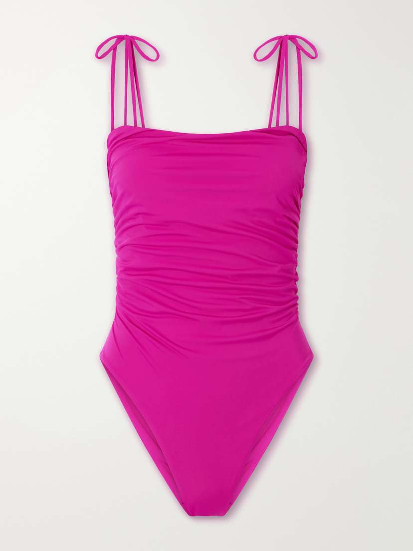 SARA CRISTINA Sand Ruched Swimsuit
