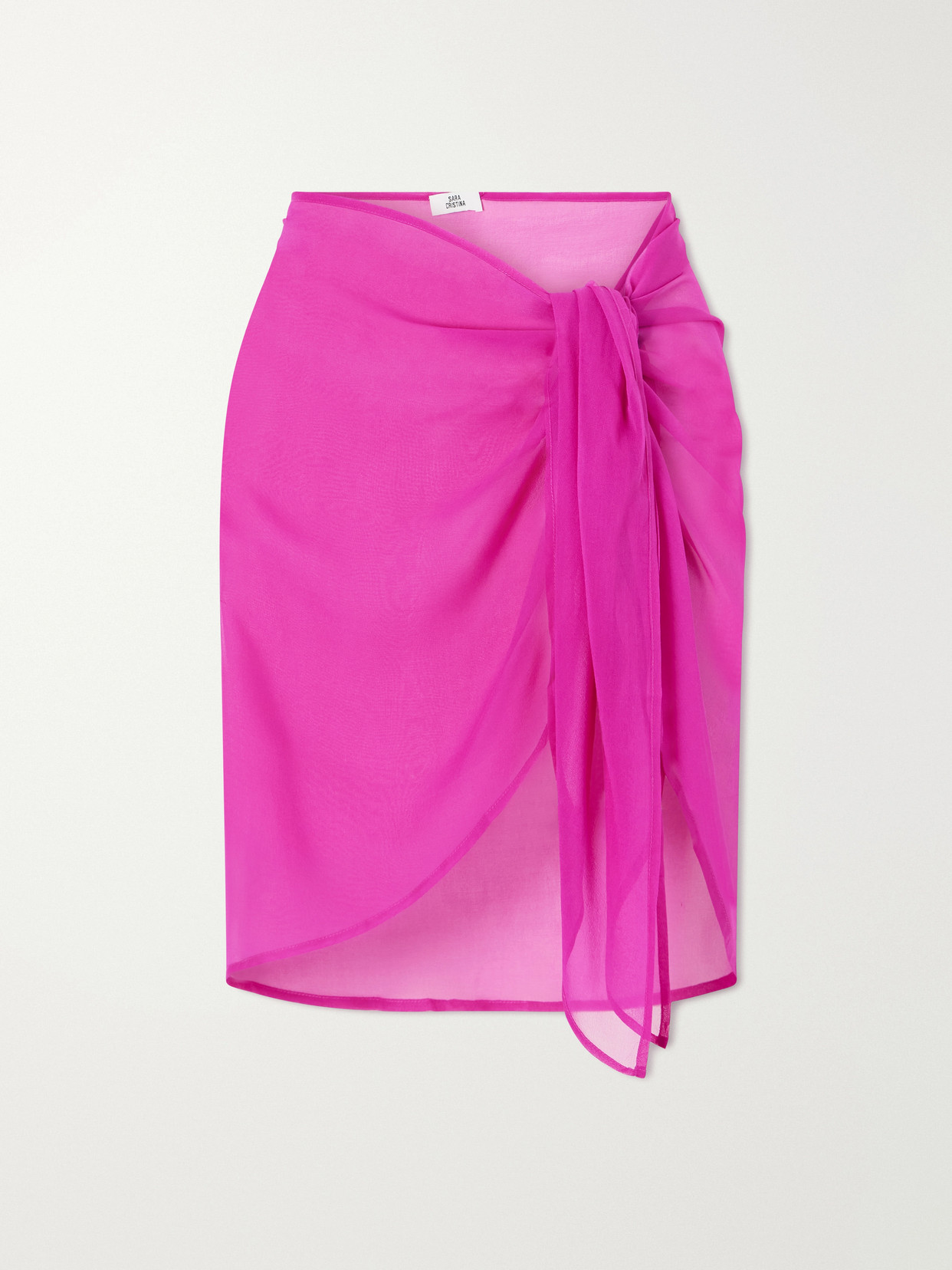 Sara Cristina Silk-chiffon Pareo In Pink