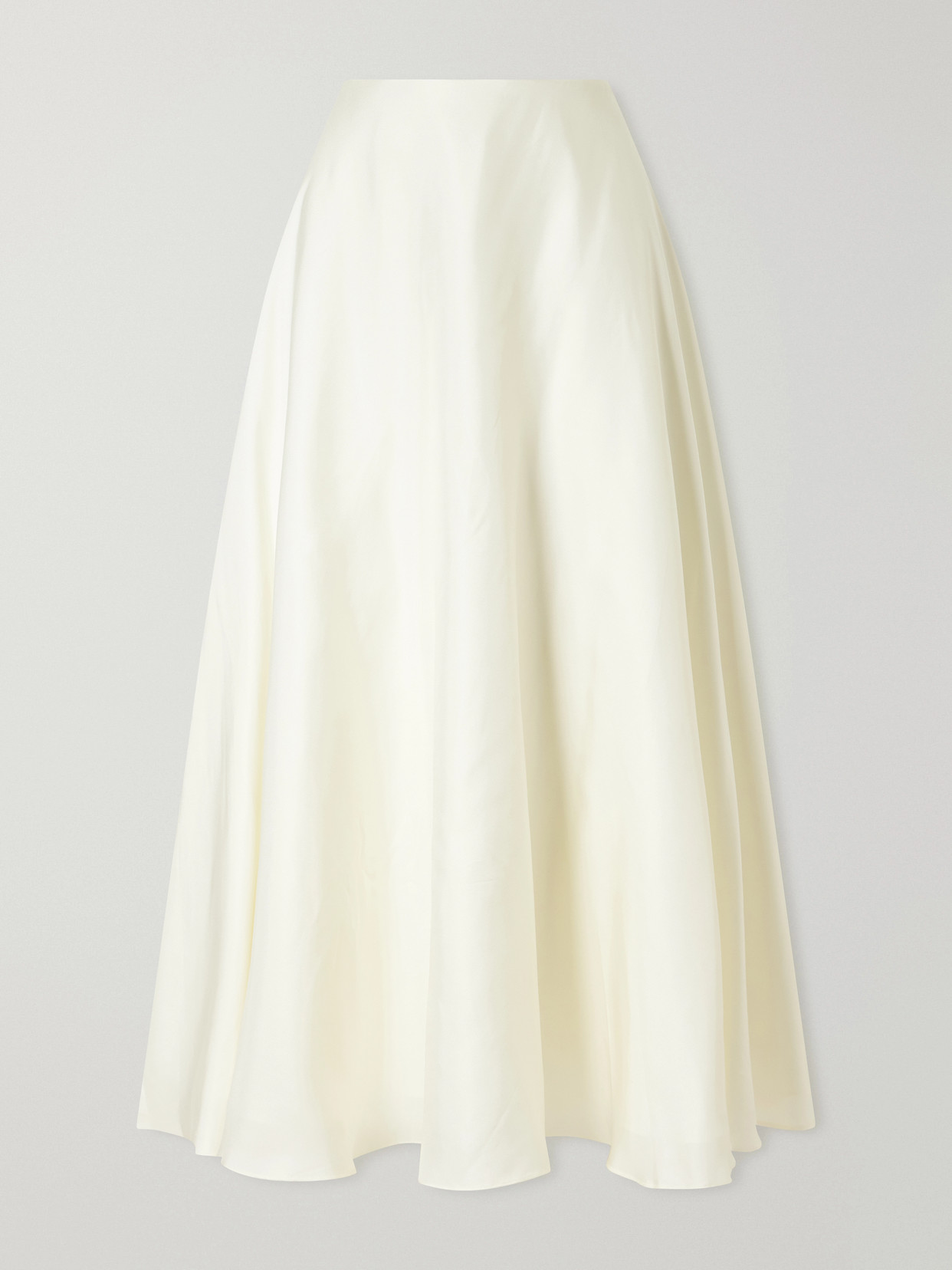 Cult Gaia Cyrene Silk-twill Midi Skirt In Neutrals