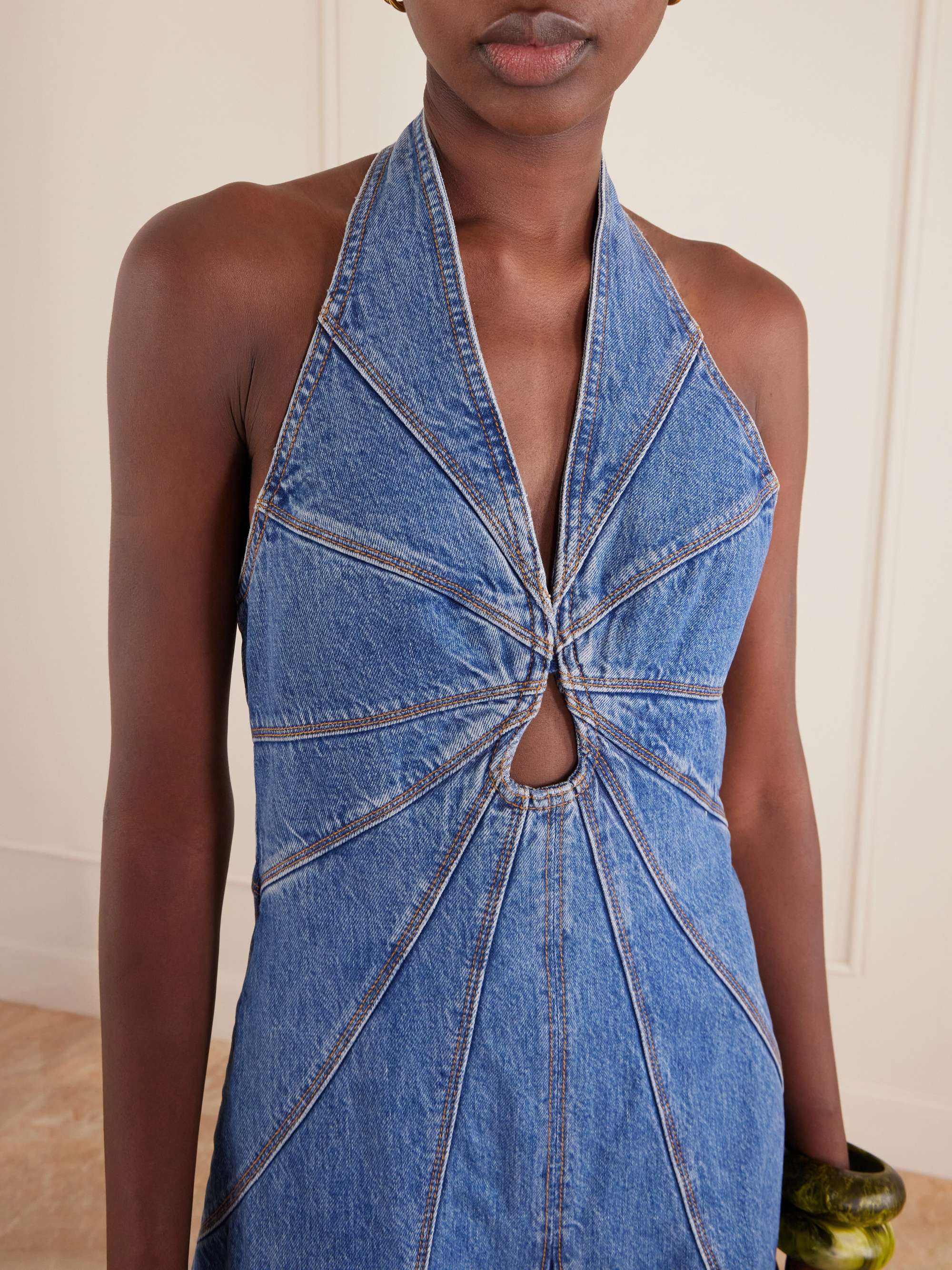 cult gaia denim dress Cult Gaia Rumi Denim Dress | Blue