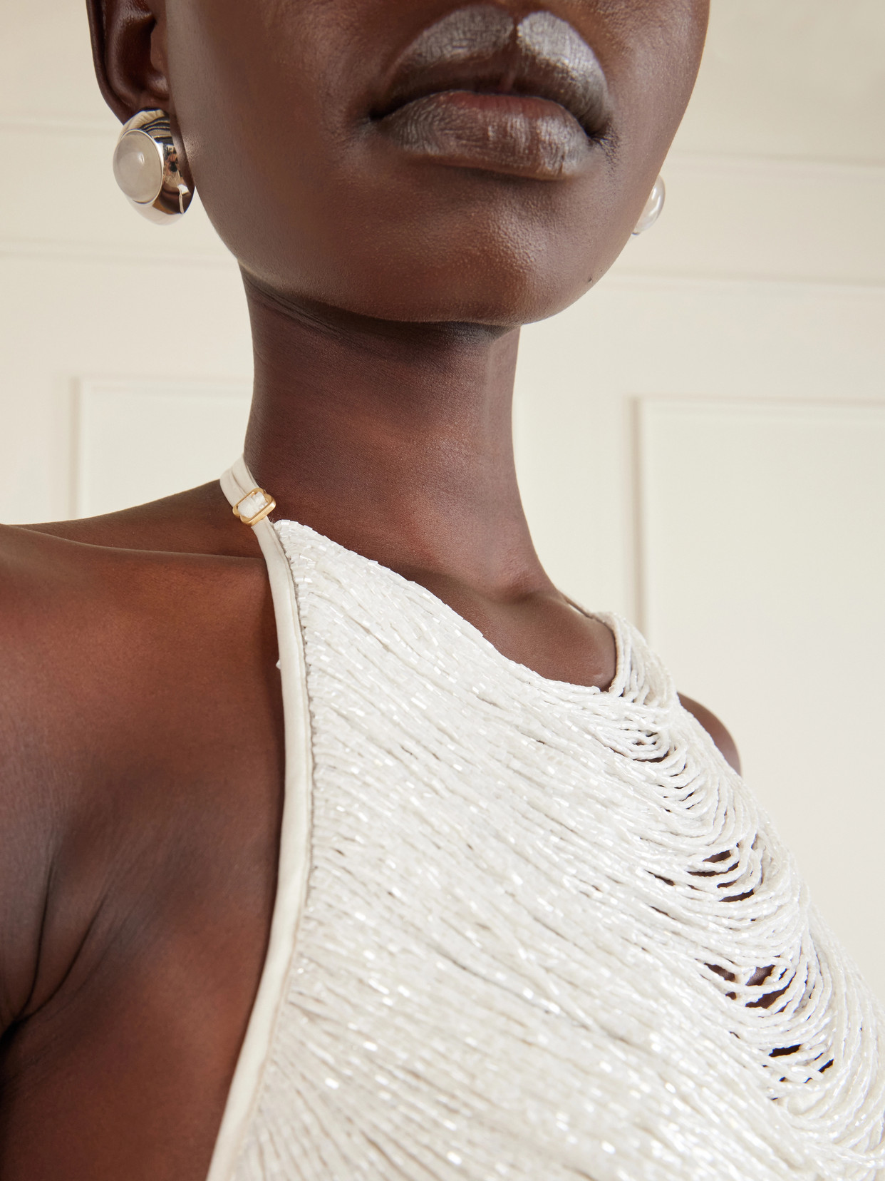 Tanner Bead-Embellished Silk-Blend Satin Tank