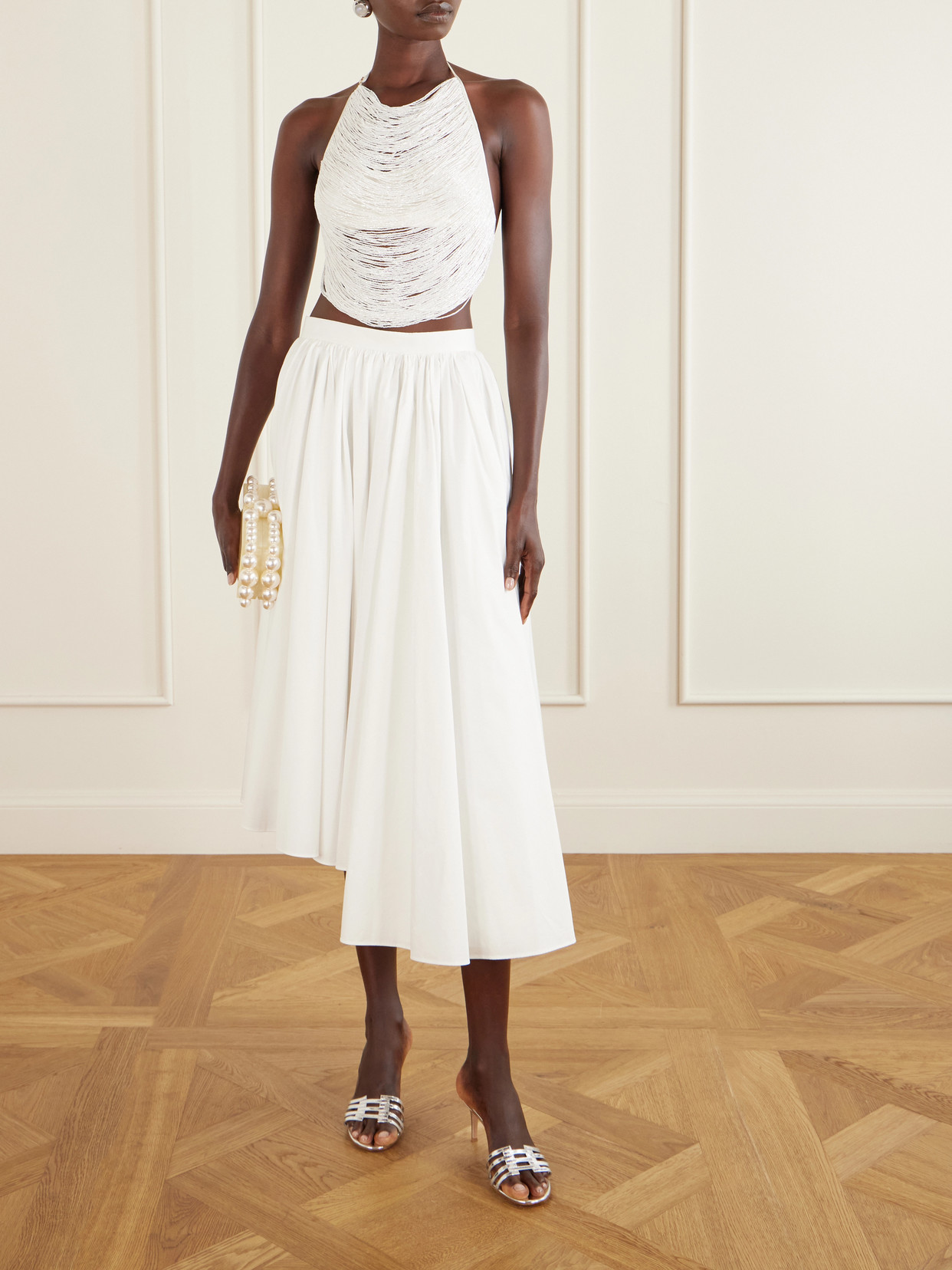 Tanner Bead-Embellished Silk-Blend Satin Tank