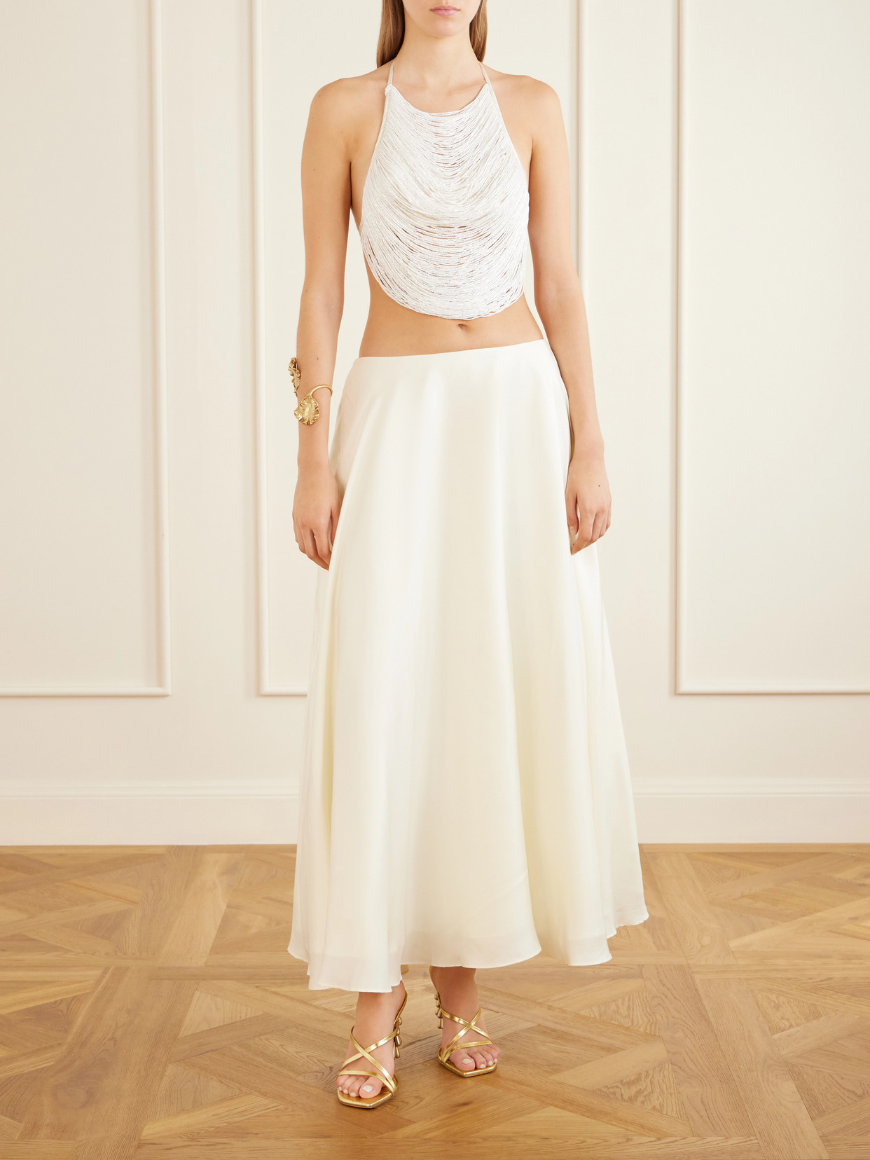 Tanner Bead-Embellished Silk-Blend Satin Tank
