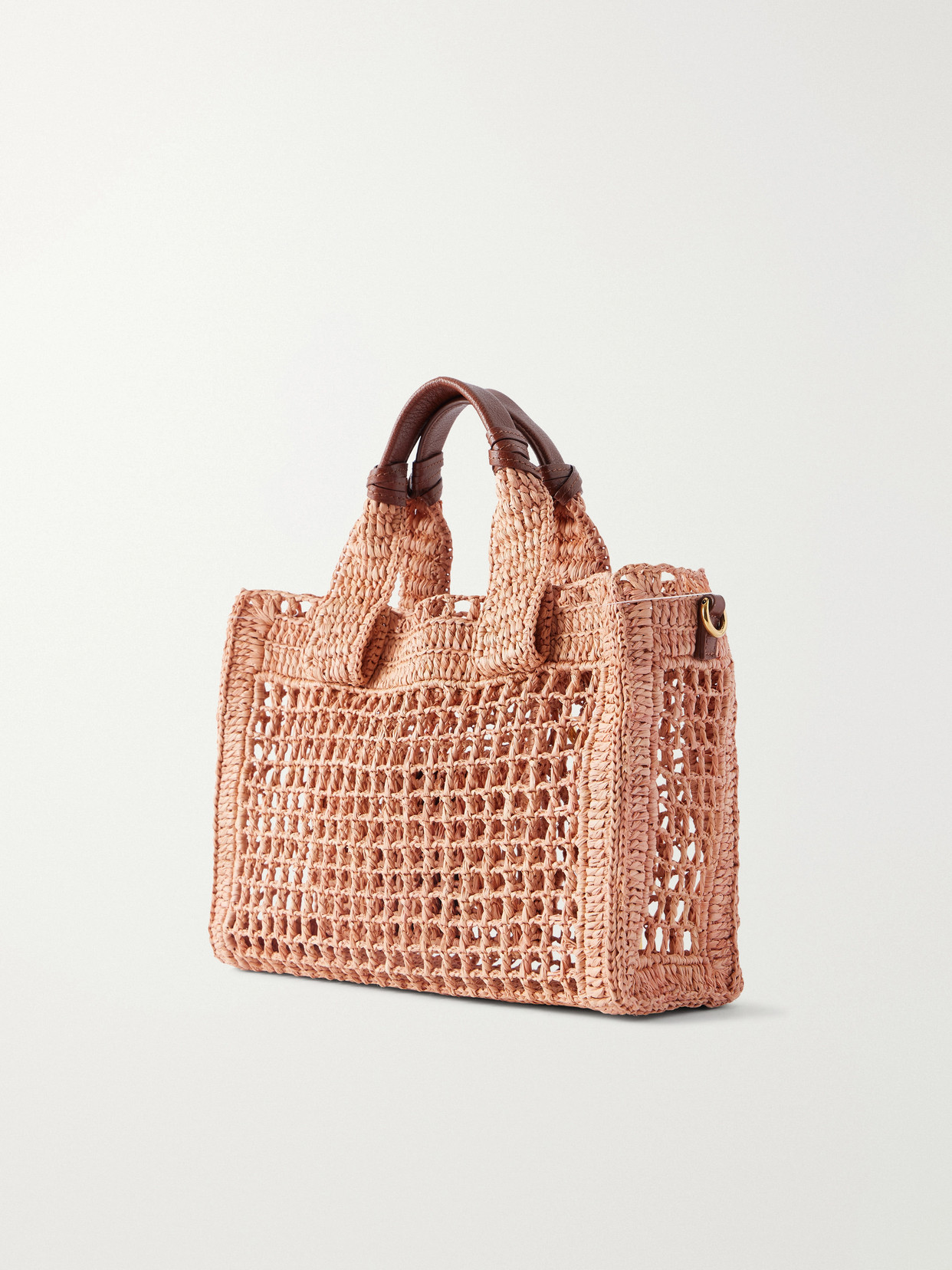 Chloé - Summer Banana Leather-Trimmed Raffia Tote Bag