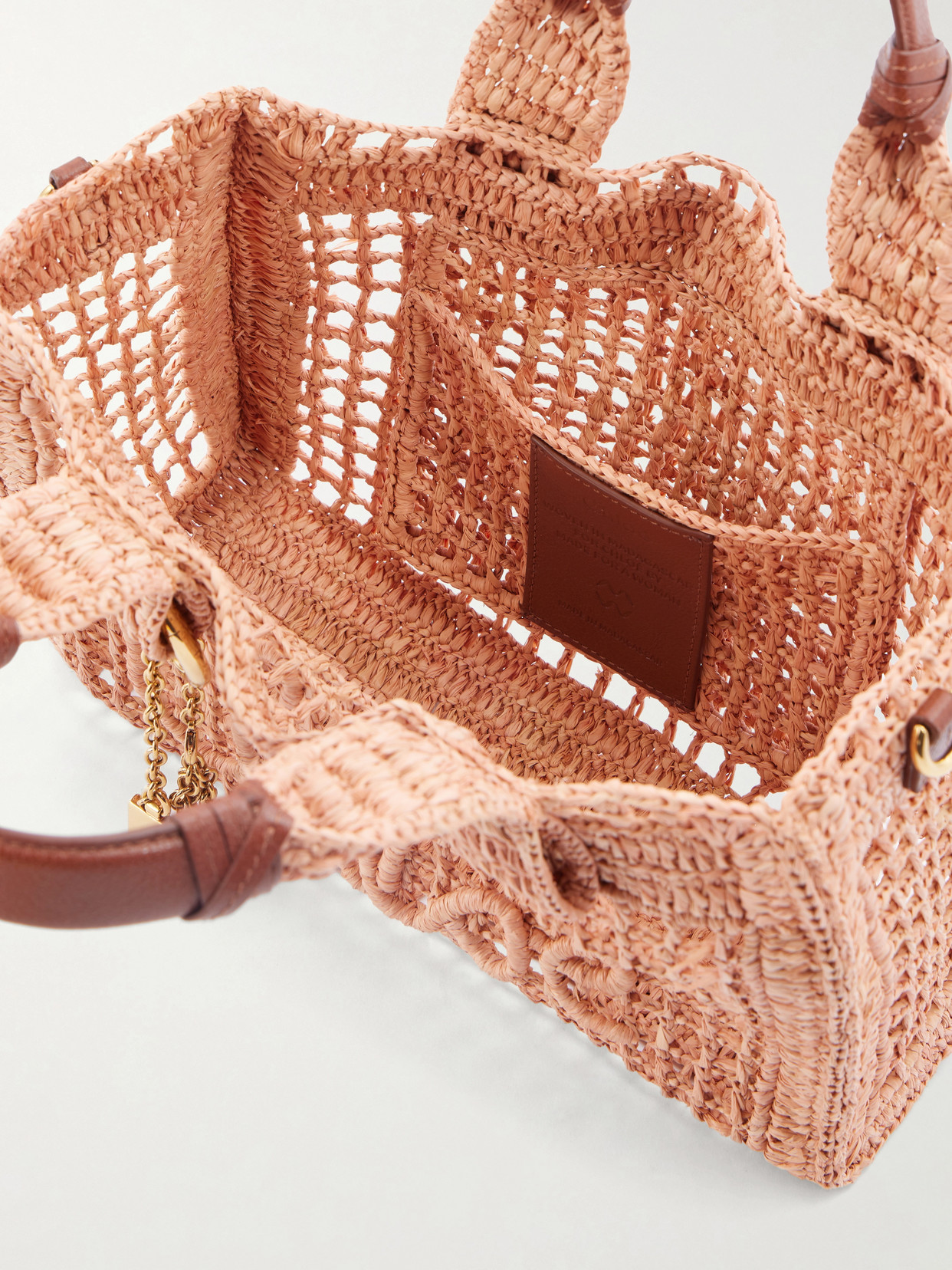 Chloé - Summer Banana Leather-Trimmed Raffia Tote Bag
