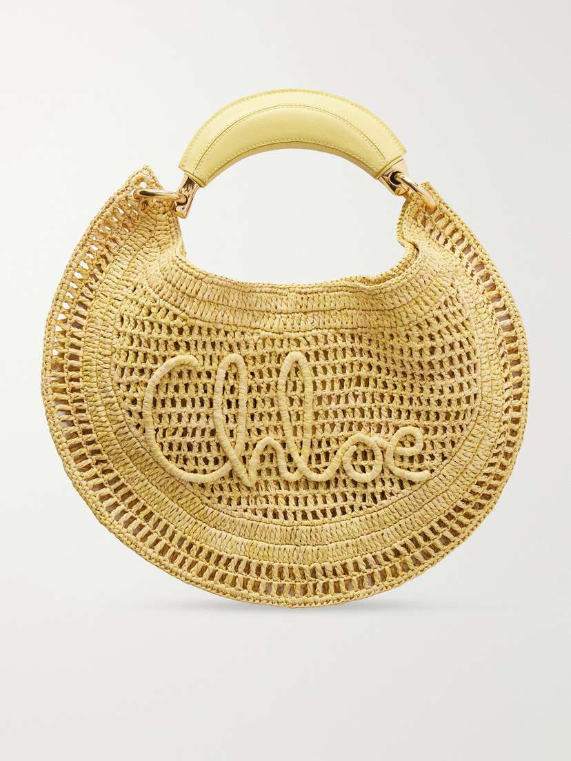 Chloé Summer Banana Leather-trimmed Embroidered Raffia Tote | Thumbnail 7 Chloé Summer Banana Leather-trimmed Embroidered Raffia Tote | Thumbnail 7