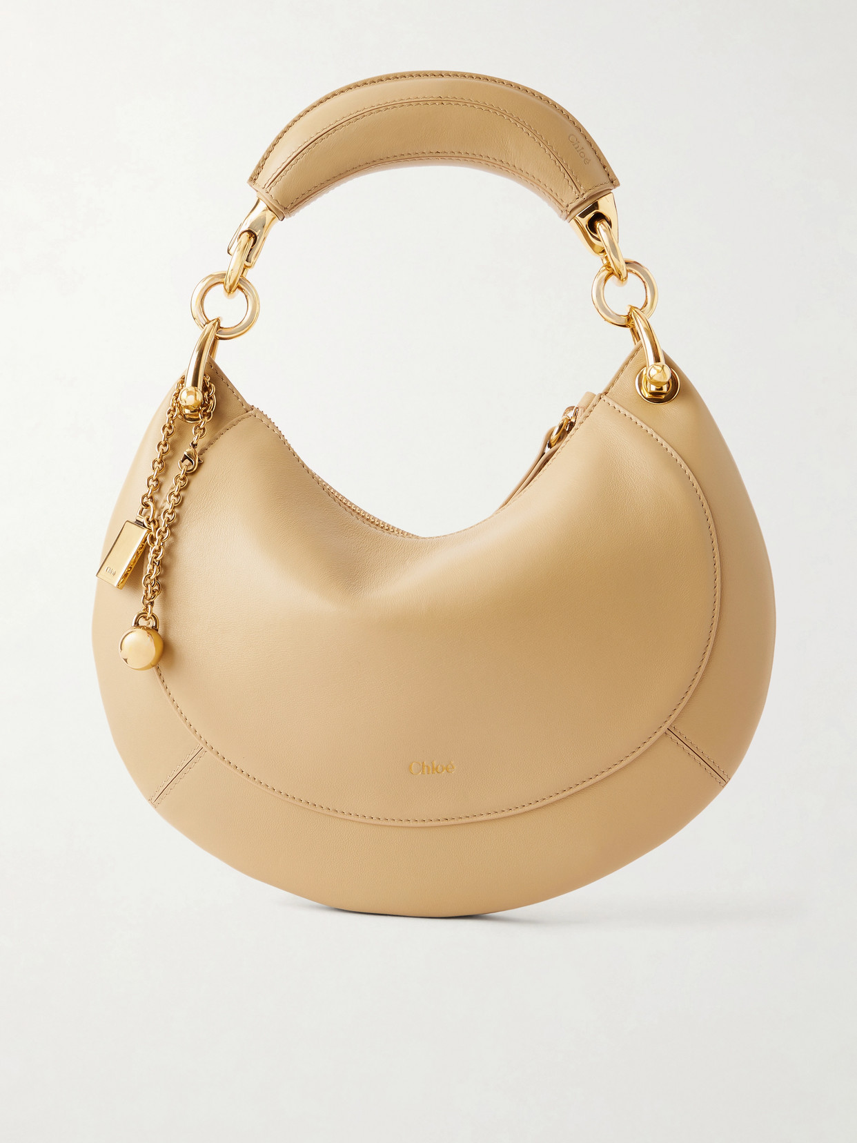 Chloé Banana Leather Shoulder Bag In Neutral