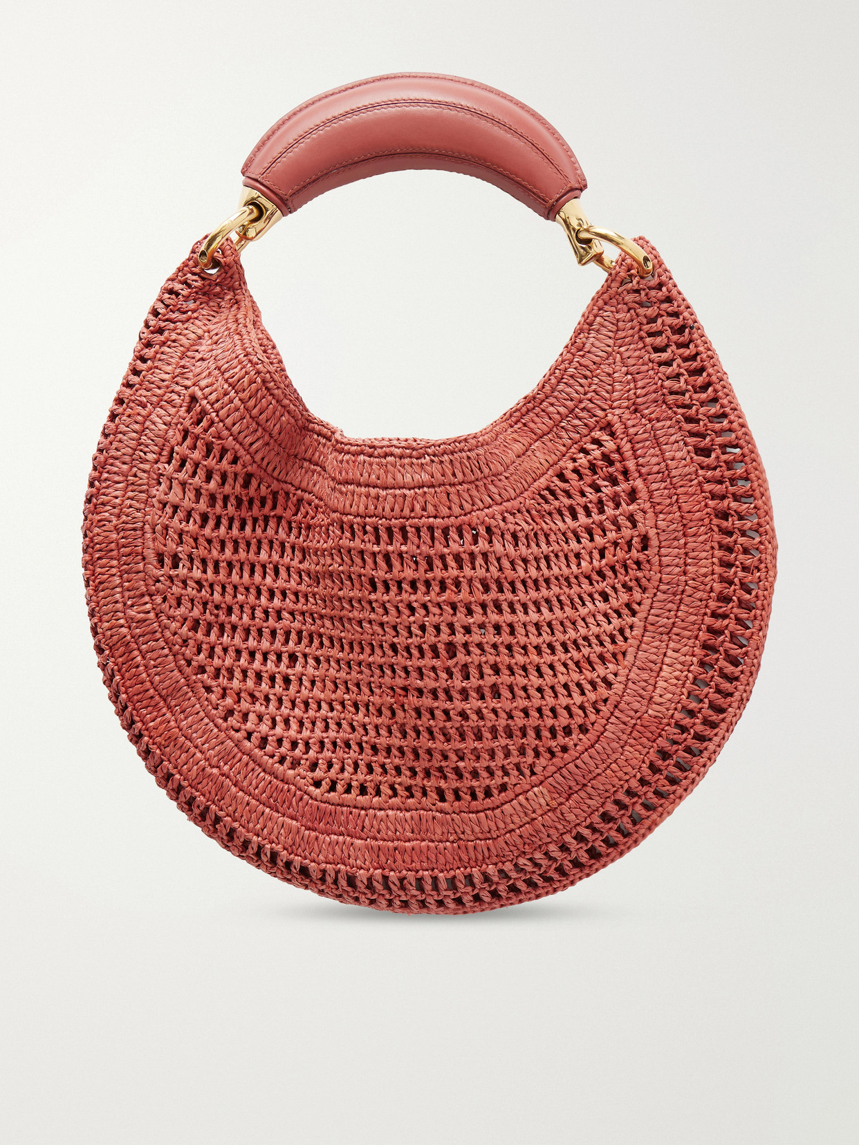 Chloé - Summer Banana Leather-Trimmed Embroidered Raffia Tote