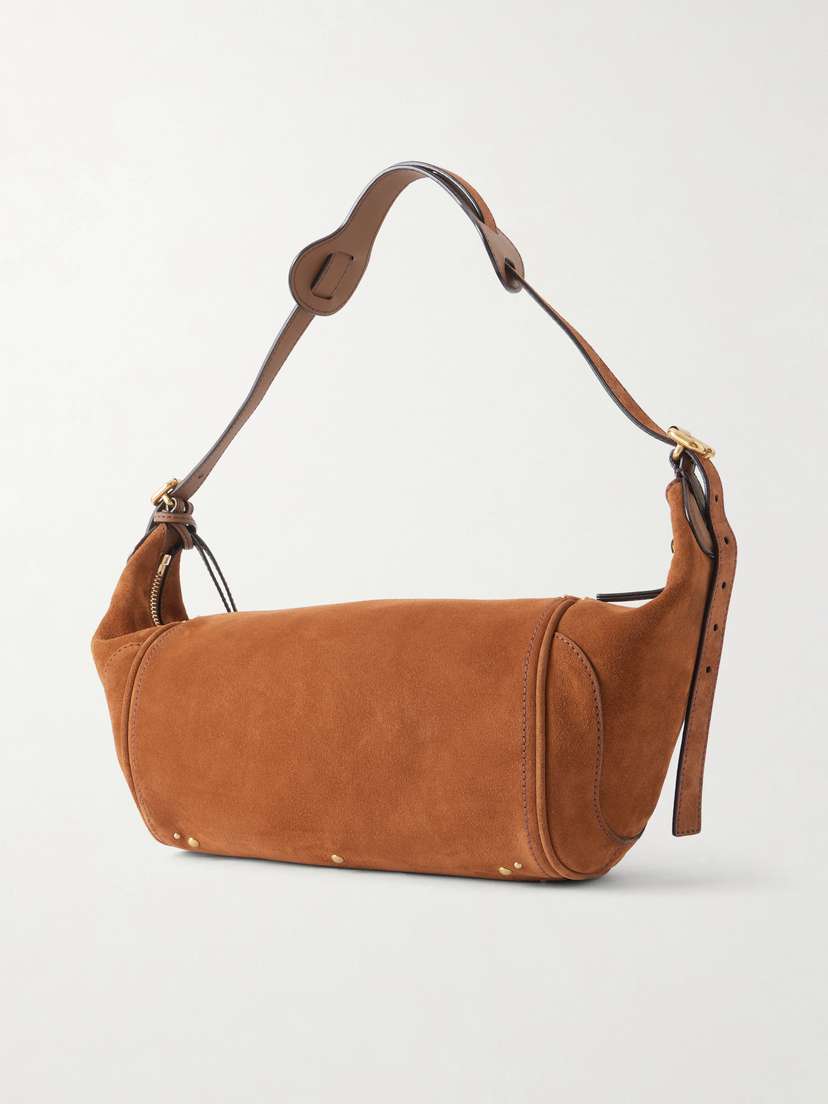 Chloé Paddington Embellished Leather-trimmed Suede Shoulder Bag | Thumbnail 4 Chloé Paddington Embellished Leather-trimmed Suede Shoulder Bag | Thumbnail 4