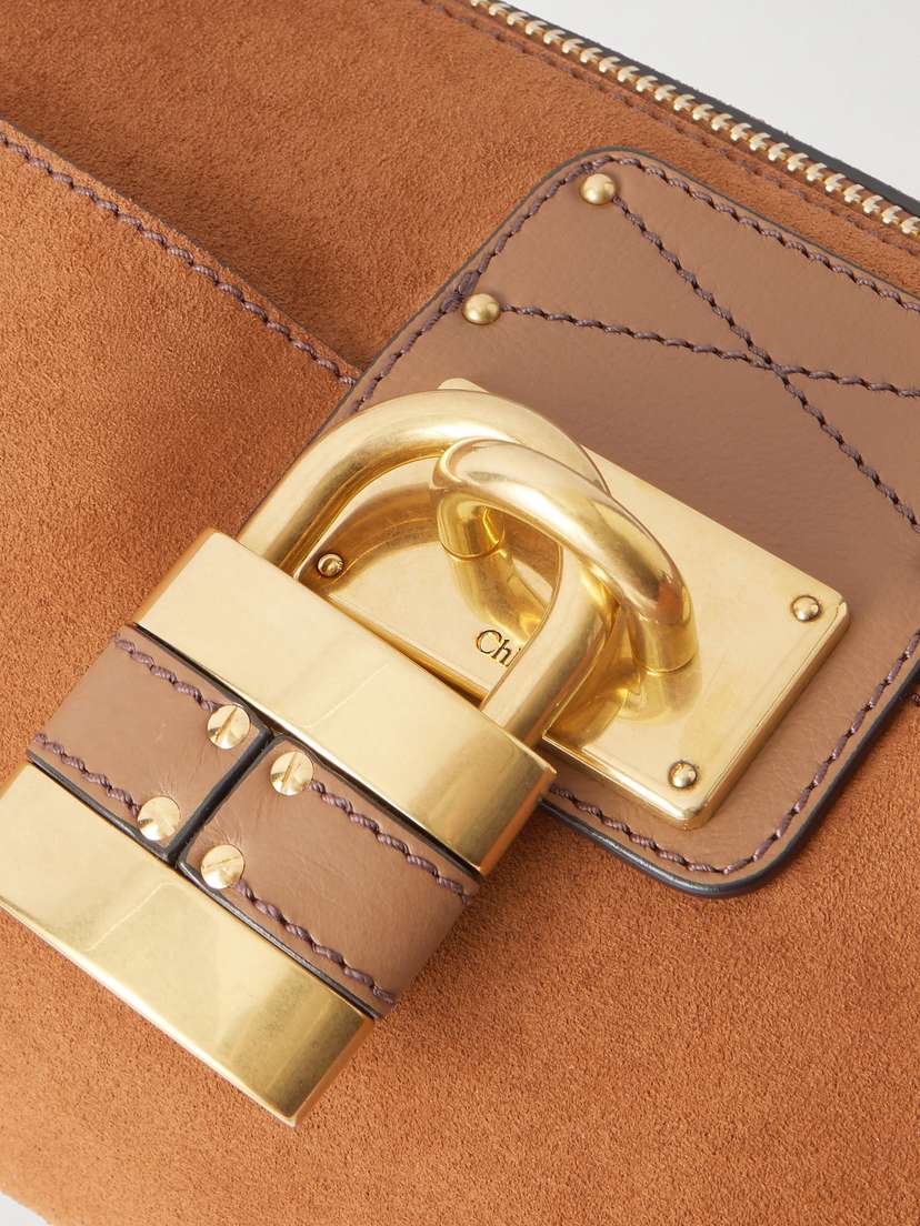 Chloé Paddington Embellished Leather-trimmed Suede Shoulder Bag | Thumbnail 5 Chloé Paddington Embellished Leather-trimmed Suede Shoulder Bag | Thumbnail 5