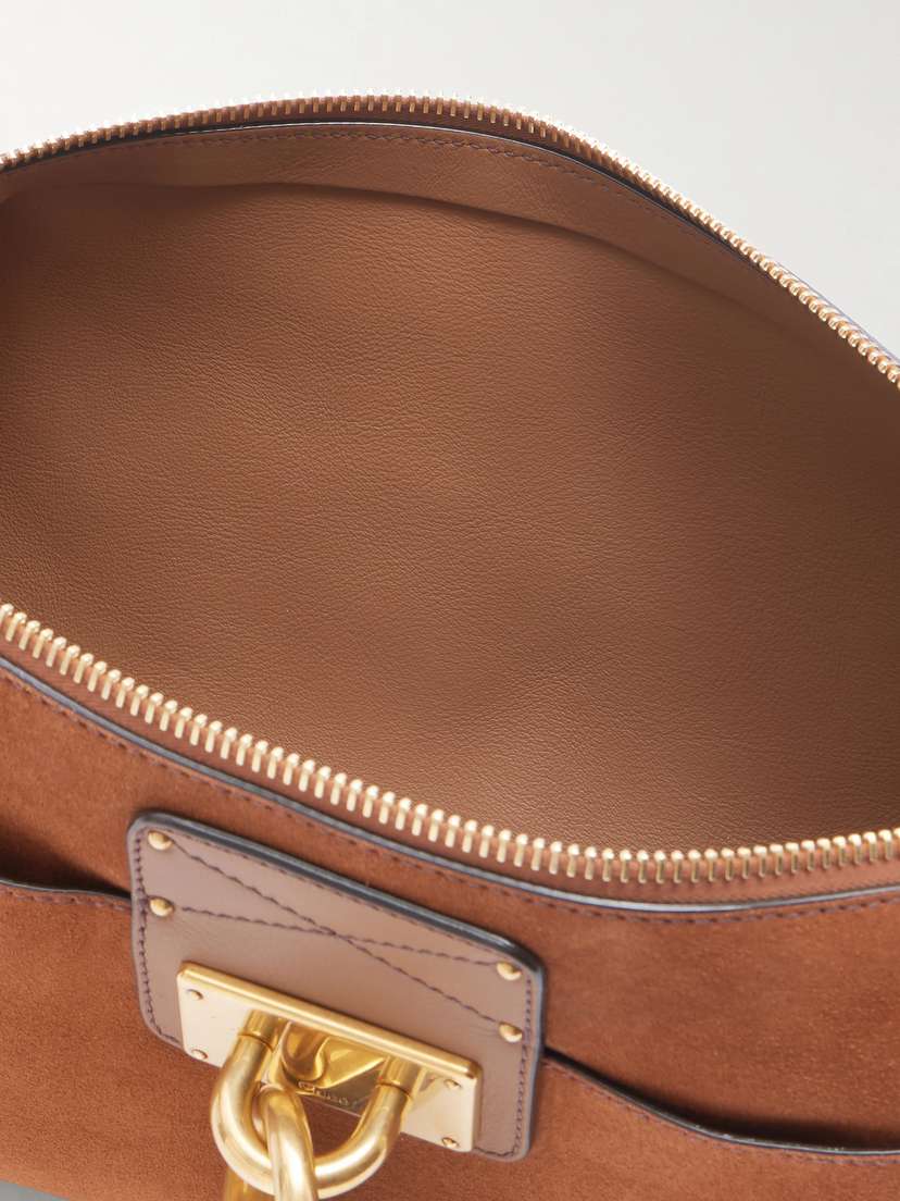 Chloé Paddington Embellished Leather-trimmed Suede Shoulder Bag | Thumbnail 6 Chloé Paddington Embellished Leather-trimmed Suede Shoulder Bag | Thumbnail 6