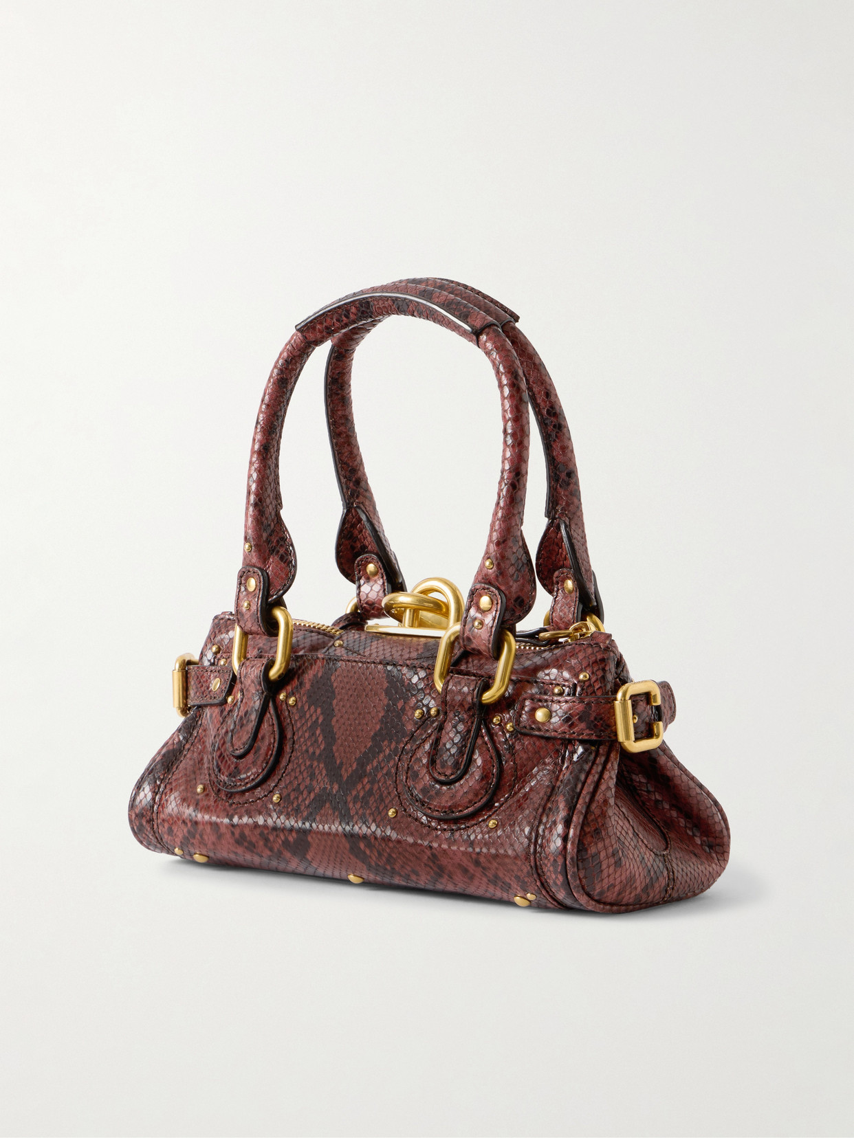 Chloé - Paddington Python-Effect Locket-Detail Shoulder Bag