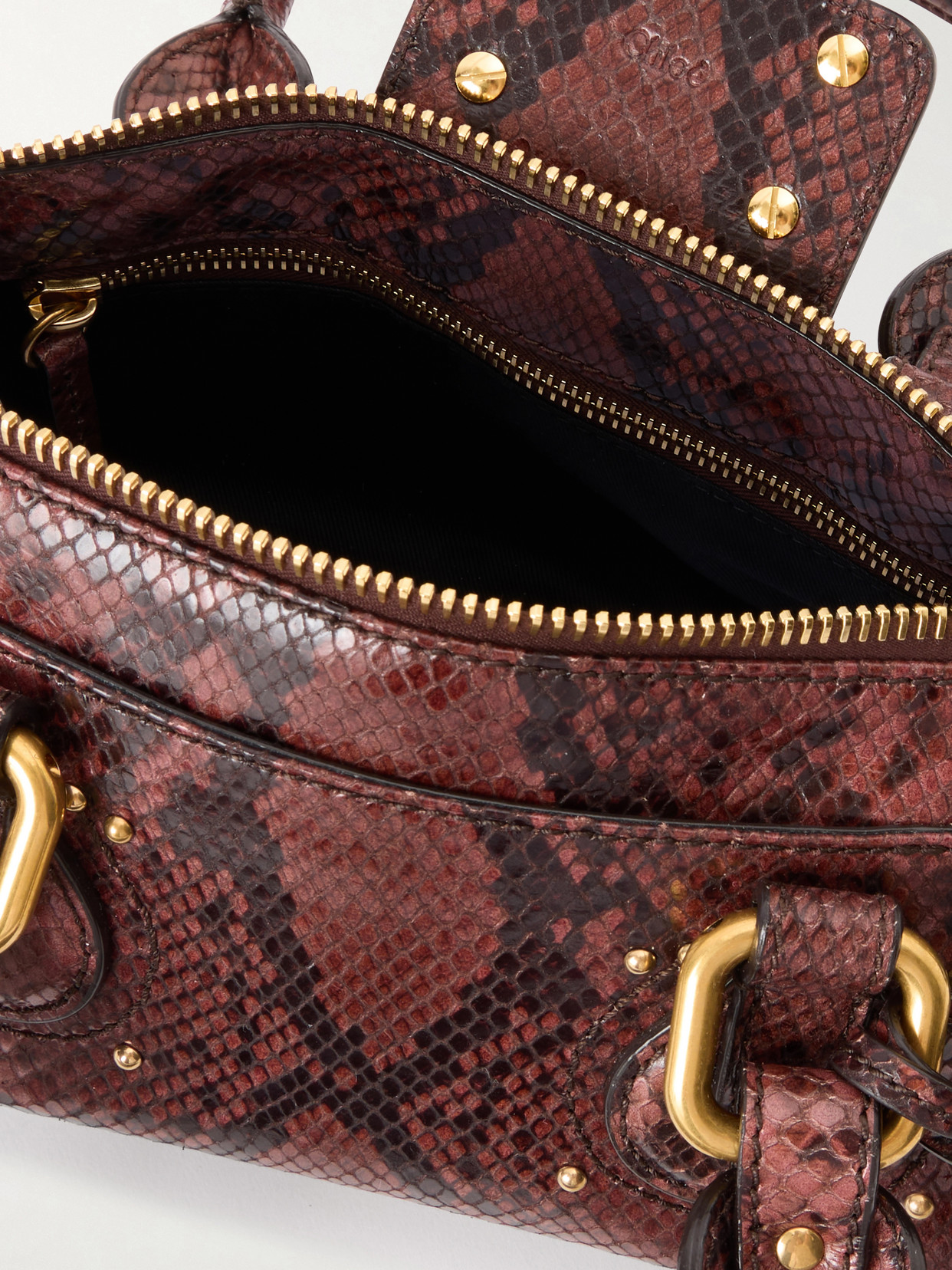 Chloé - Paddington Python-Effect Locket-Detail Shoulder Bag