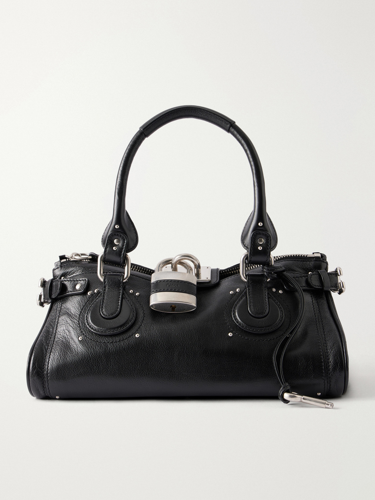 Chloé Paddington Full-grain Leather Shoulder Bag In Black