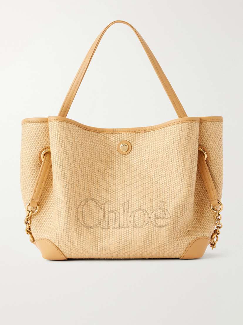 Chloé Clover Leather-trimmed Raffia-effect Tote | Thumbnail 7 Chloé Clover Leather-trimmed Raffia-effect Tote | Thumbnail 7