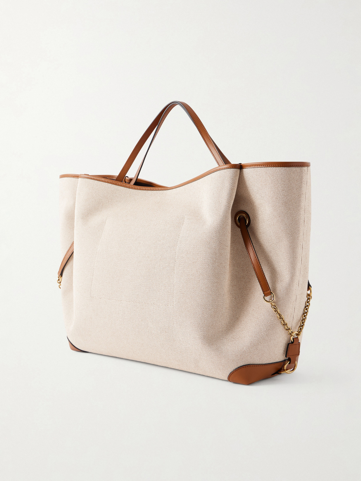 Chloé - Leather-Trimmed Canvas Tote Bag