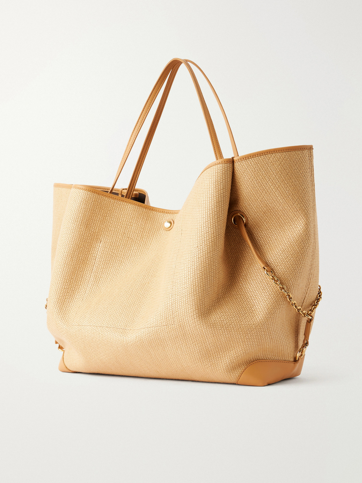 Chloé - Clover Leather-Trimmed Raffia Tote
