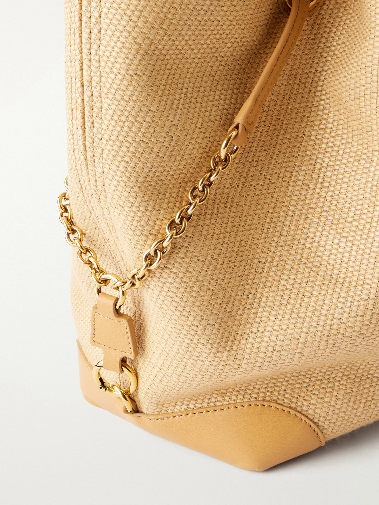 Chloé - Clover Leather-Trimmed Raffia Tote