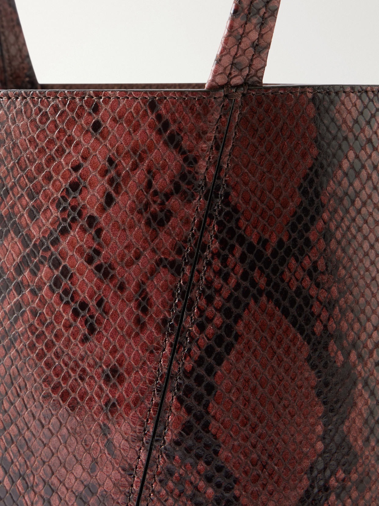 Chloé Spin Embellished Snake-effect Leather Tote In Multi