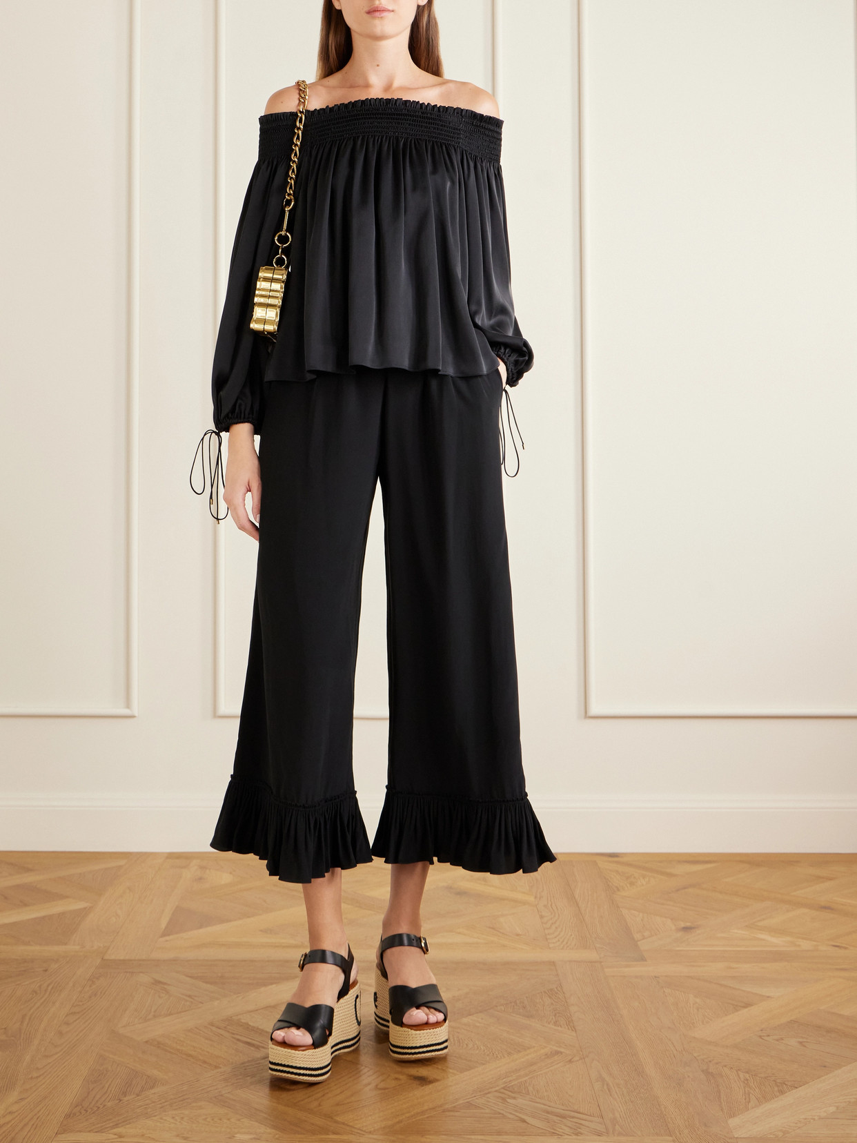 Chloé - Logo-Embroidered Leather Platform Sandals
