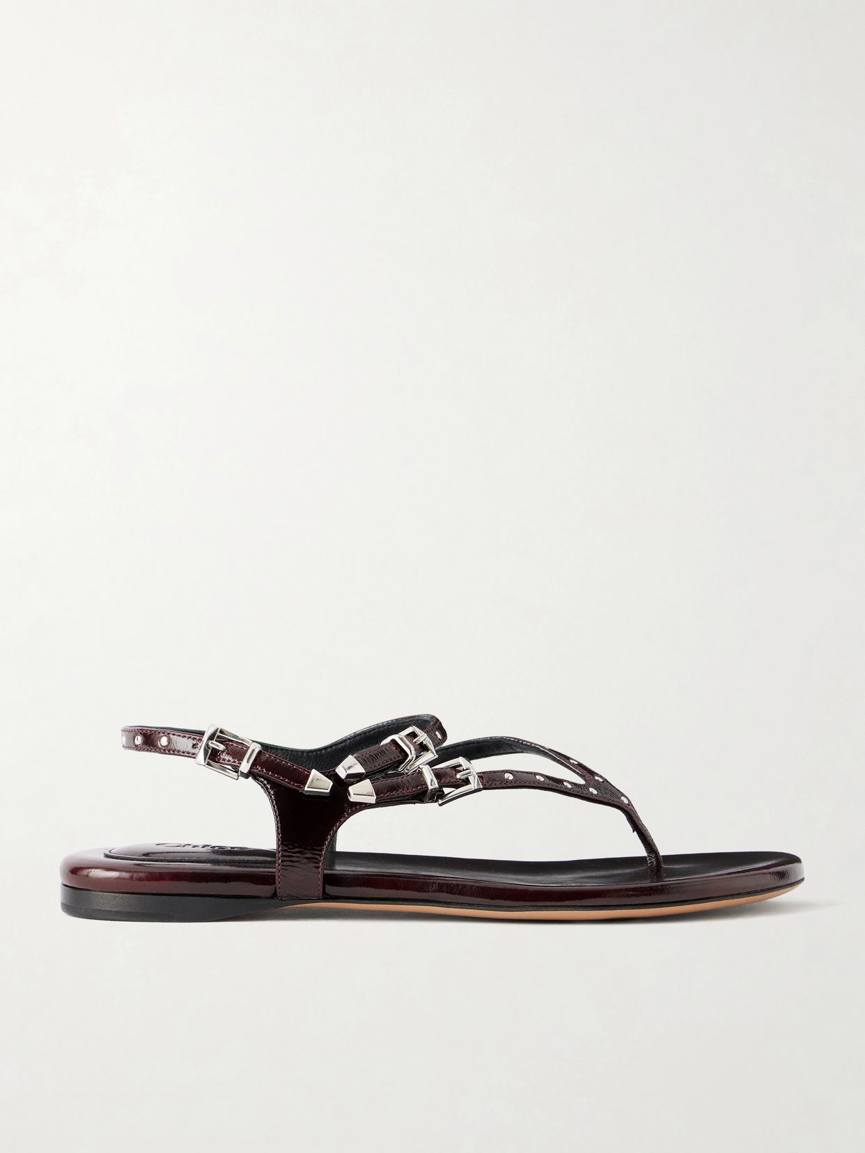 studded patent leather sandals