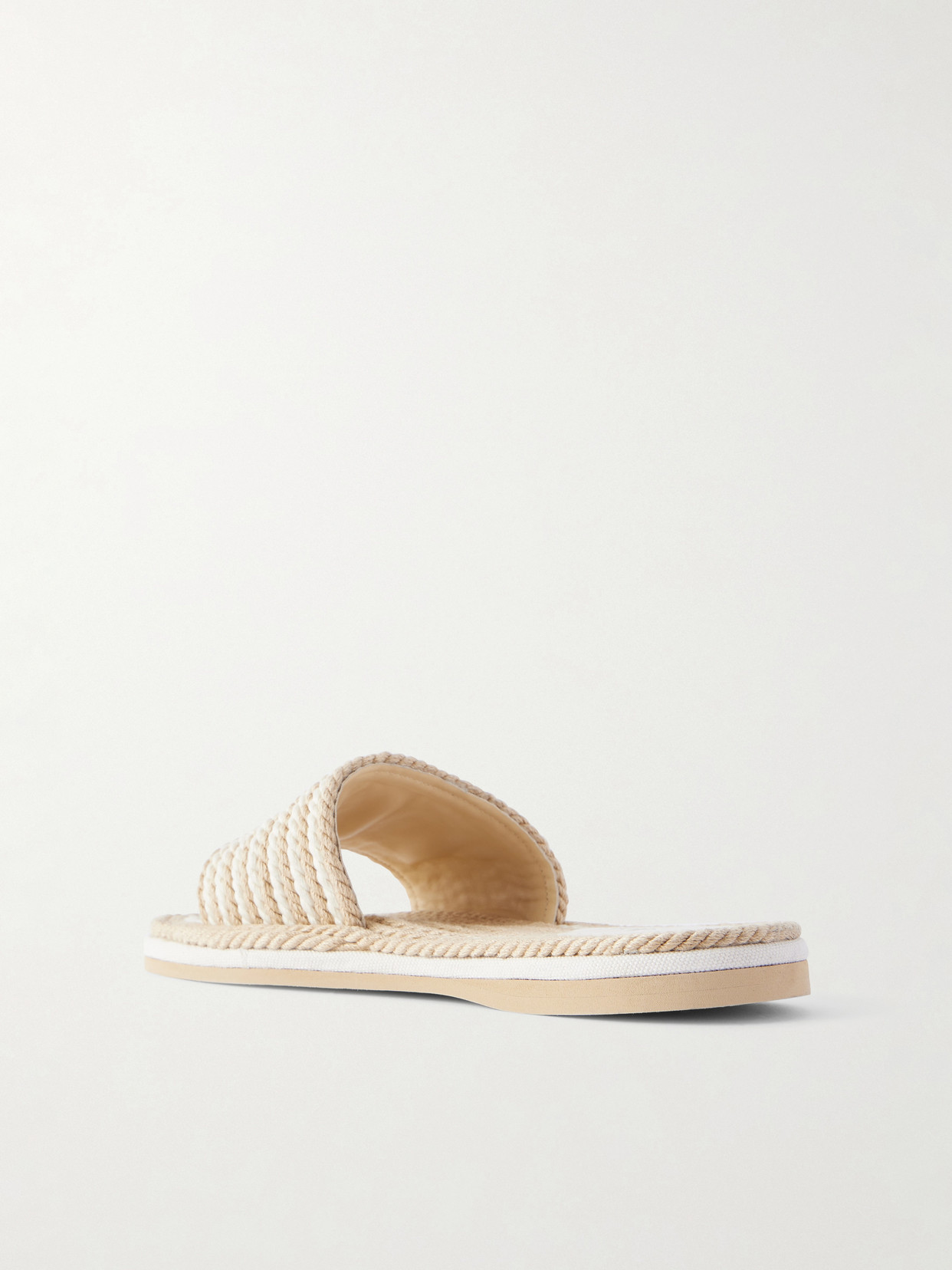 Chloé - Embroidered Striped Cord Slides