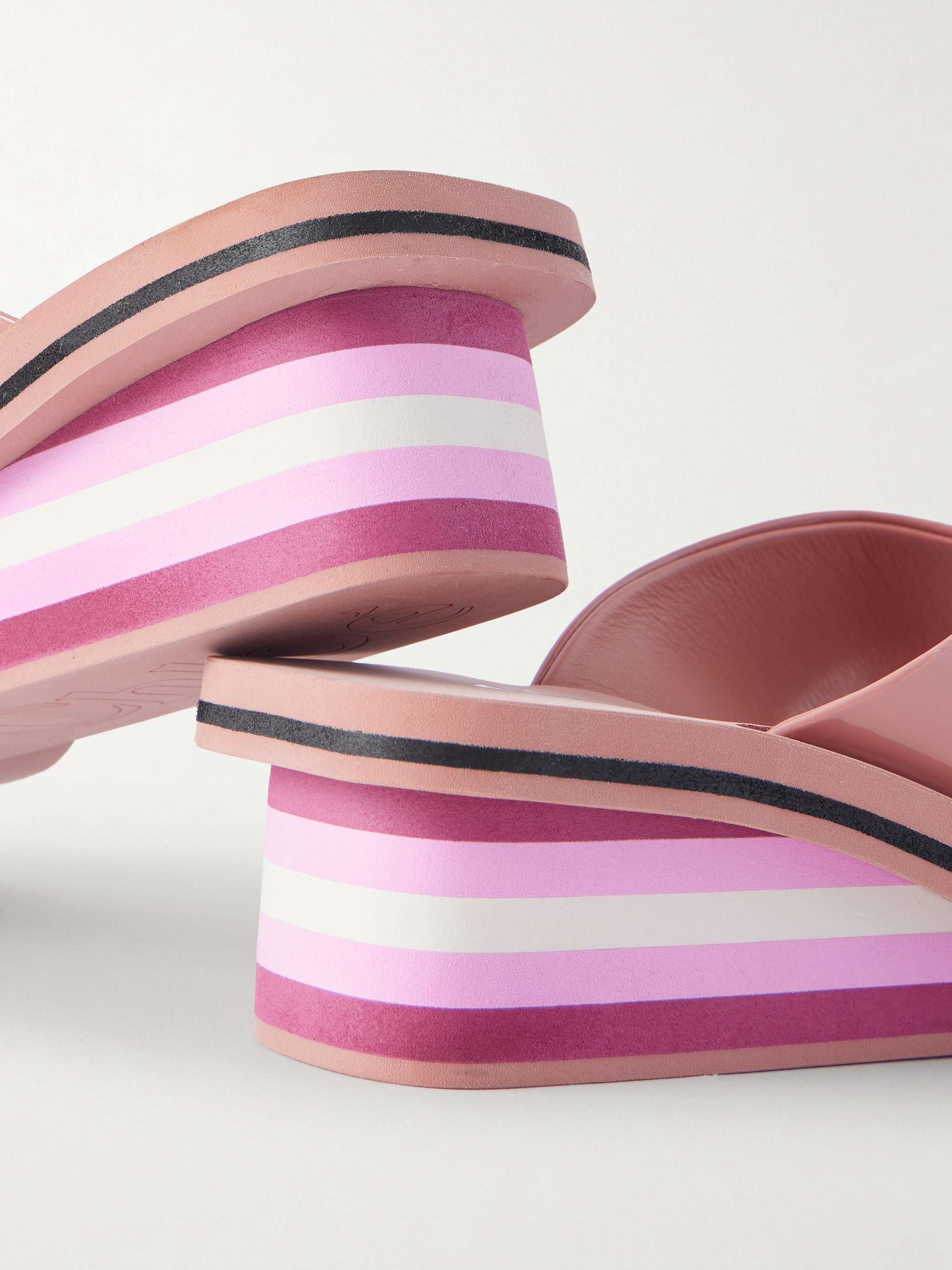 CHLOÉ Swimming Cool patent-leather sandals | NET-A-PORTER