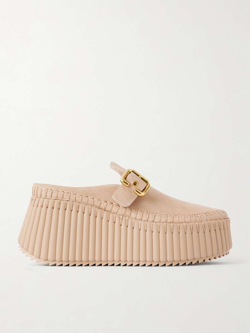 Chloé Nama Suede Platform Mules | Thumbnail 6