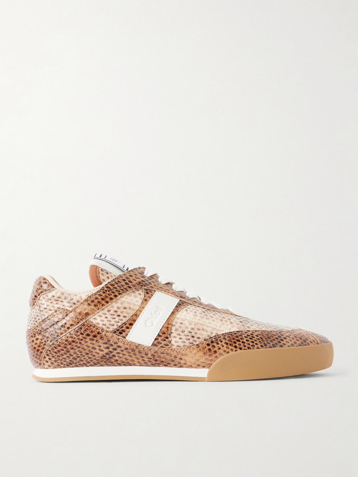 Chloé - Kick Snake-Effect Leather Low Top Sneakers