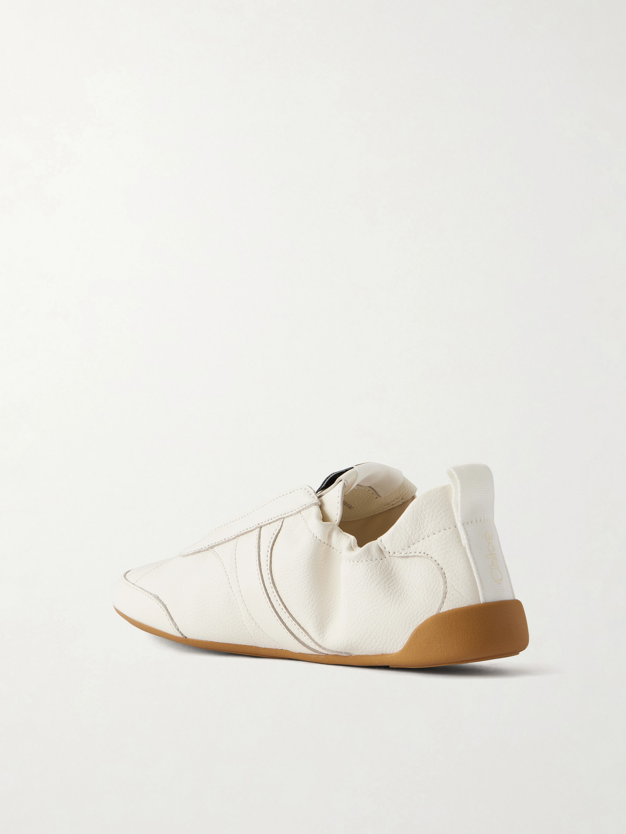 Chloé - Kick Textured-Leather Low-Top Sneakers