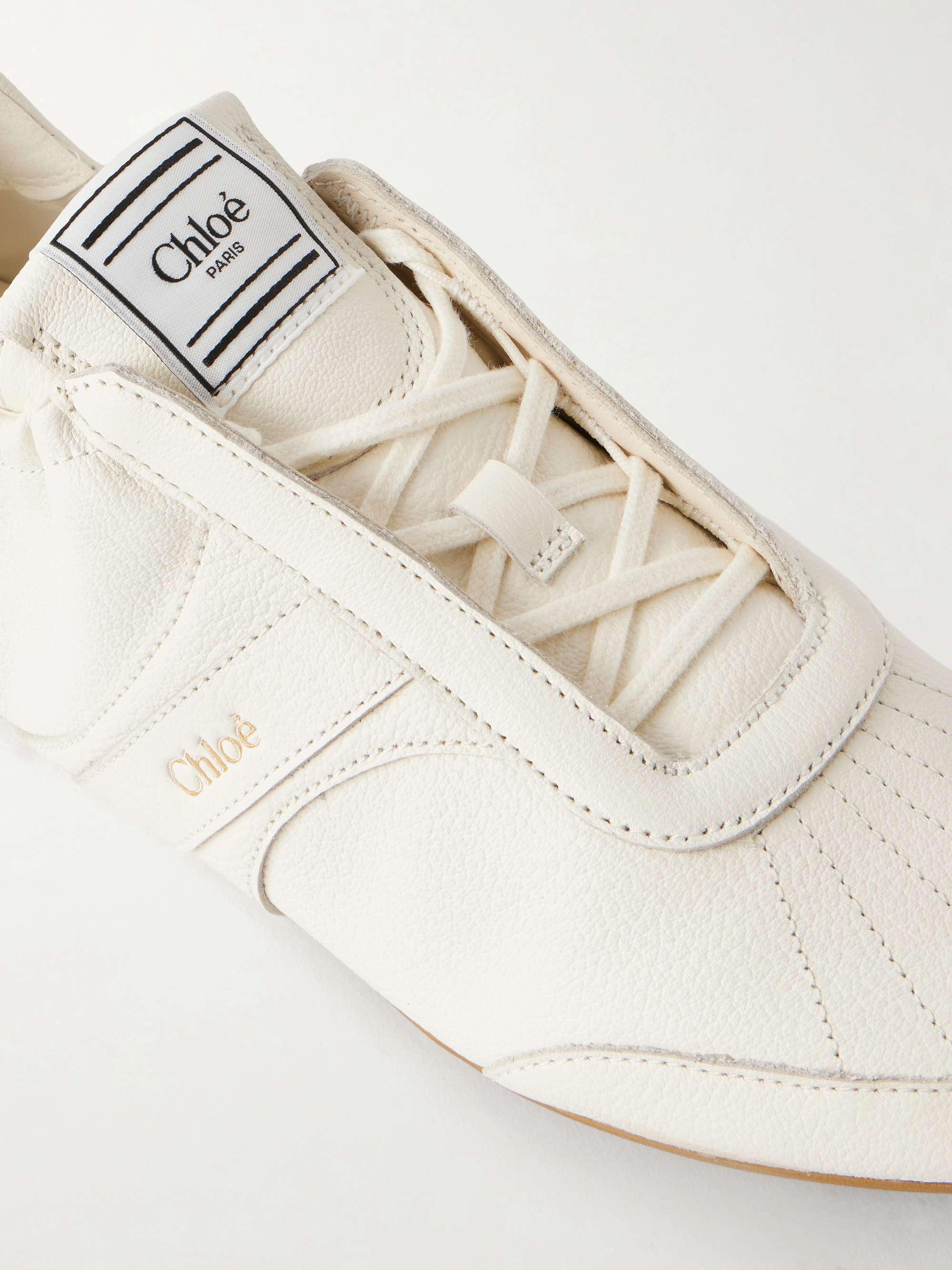 CHLOÉ Kick textured-leather low-top sneakers | NET-A-PORTER