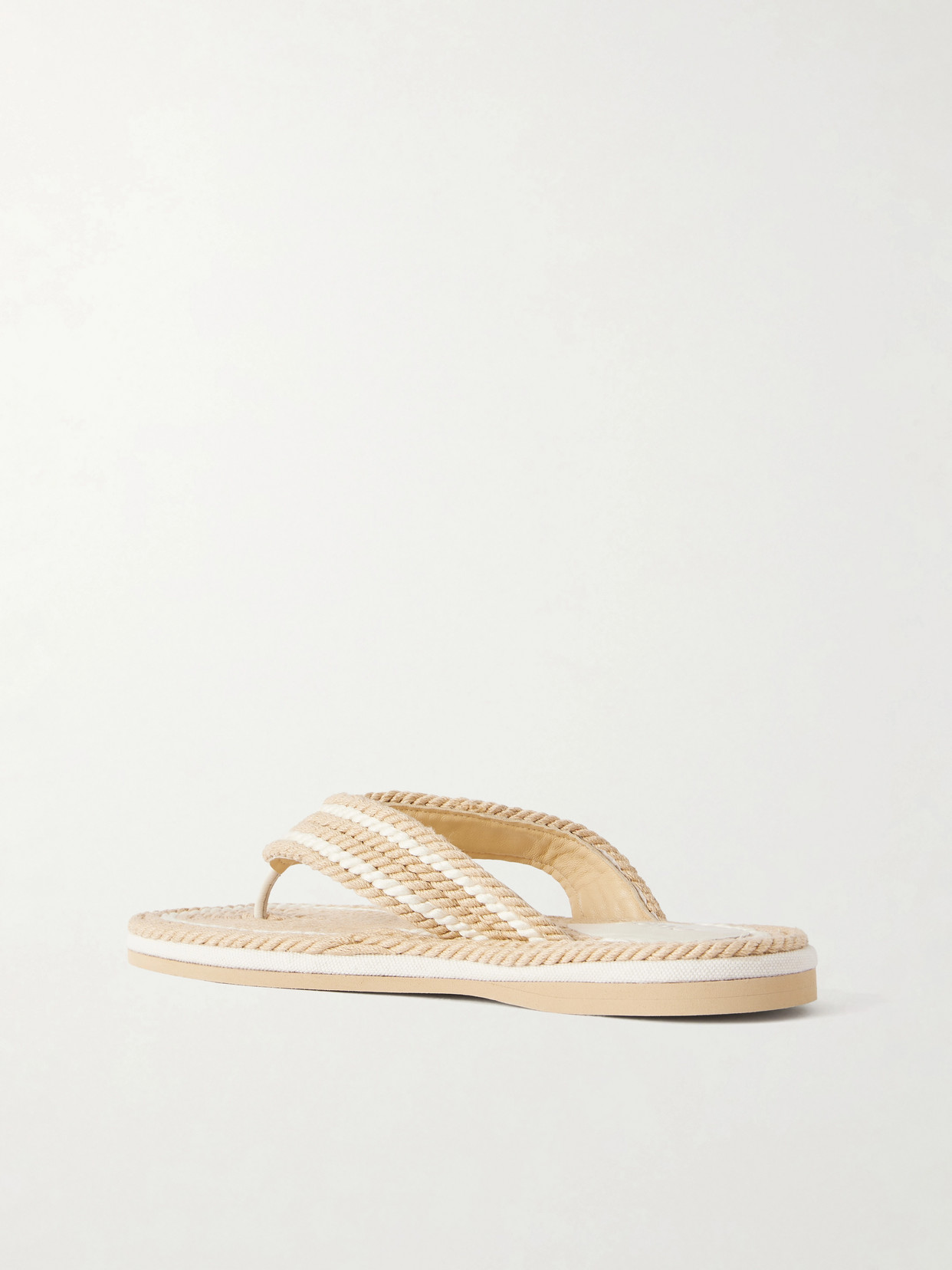 Chloé - Embroidered Striped Flat Sandals