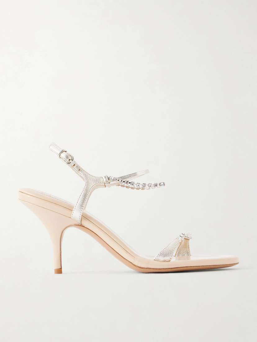 Chloé Crystal-embellished Metallic Leather Sandals | Thumbnail 6 Chloé Crystal-embellished Metallic Leather Sandals | Thumbnail 6