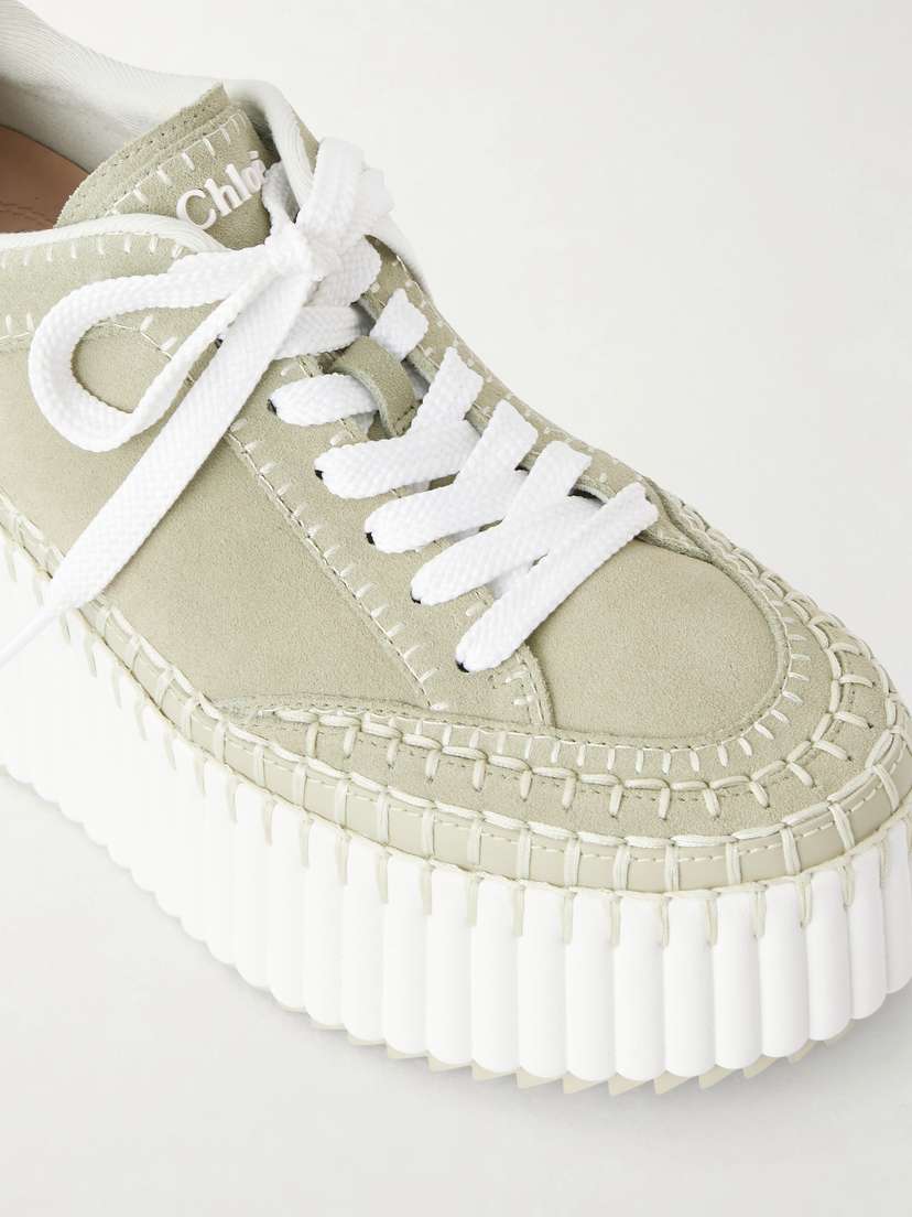 Chloé Nama Patchwork Suede-trimmed Leather Platform Sneakers | Thumbnail 5 Chloé Nama Patchwork Suede-trimmed Leather Platform Sneakers | Thumbnail 5