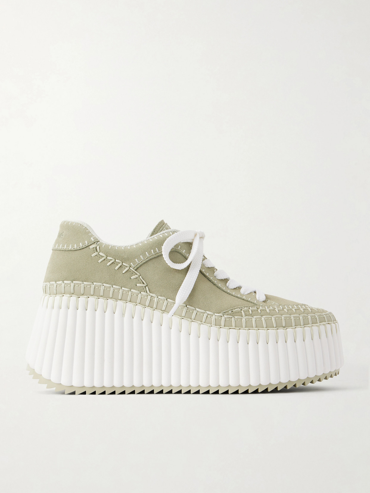 Chloé Nama Patchwork Suede-trimmed Leather Platform Sneakers In Animal Print