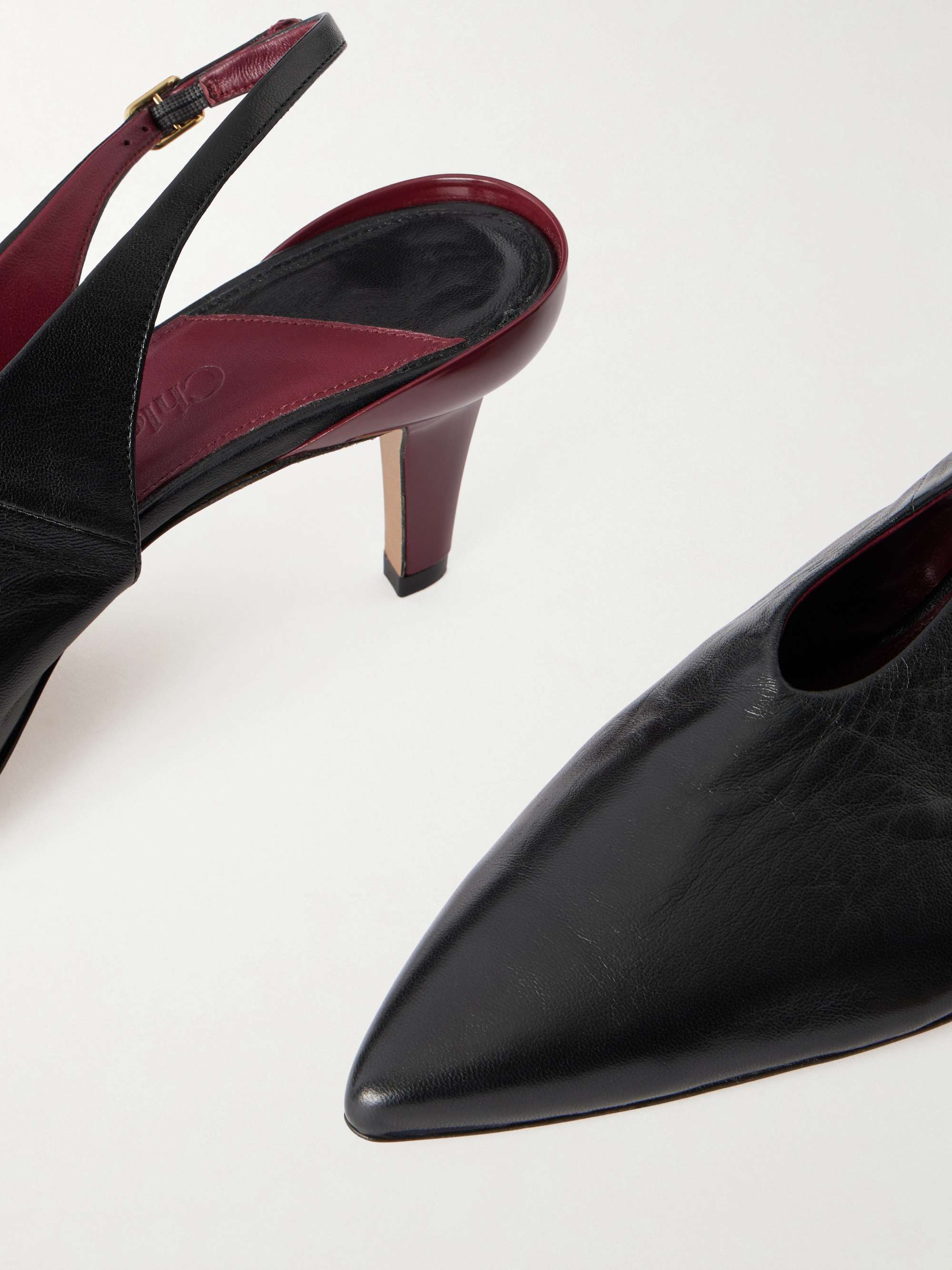 CHLOÉ Suzie leather slingback pumps | NET-A-PORTER