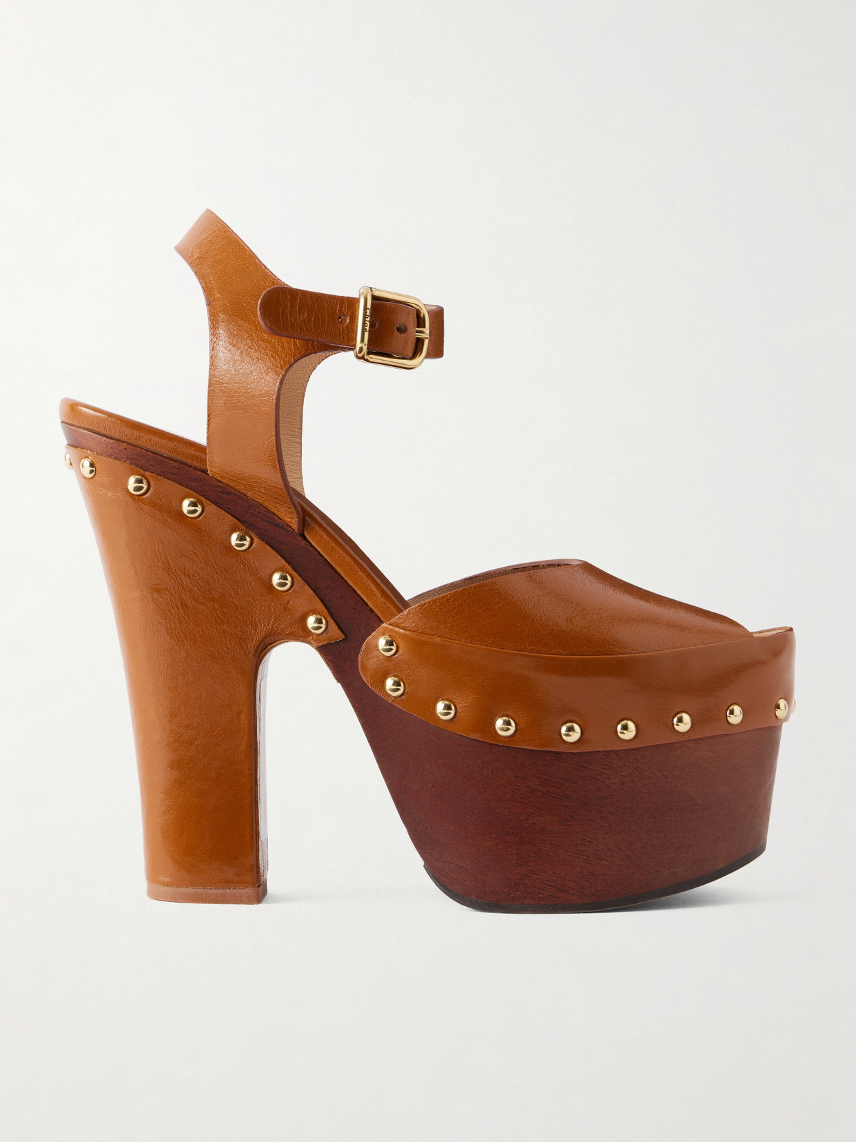 Chloé Meret Leather Platform Sandals In Animal Print