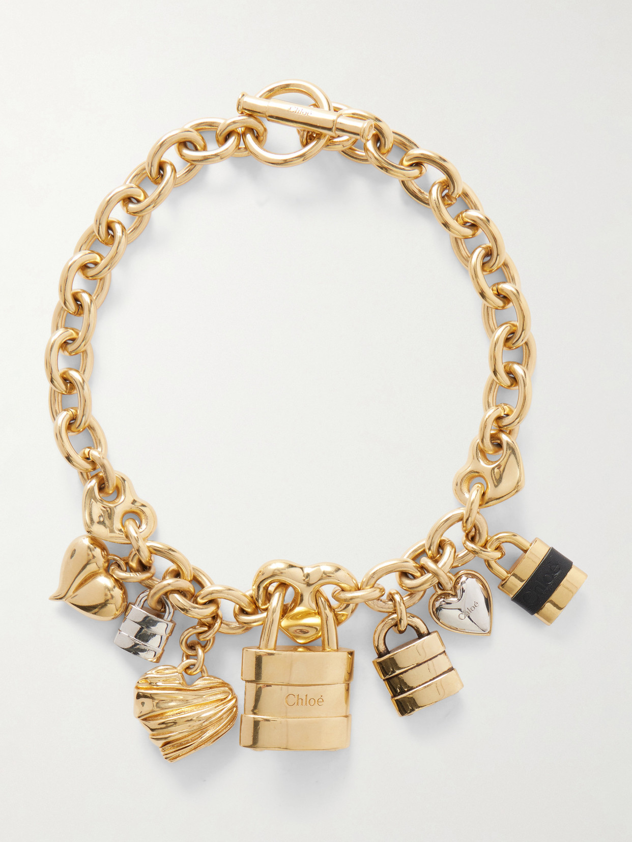 Chloé Gold-tone And Leather Necklace