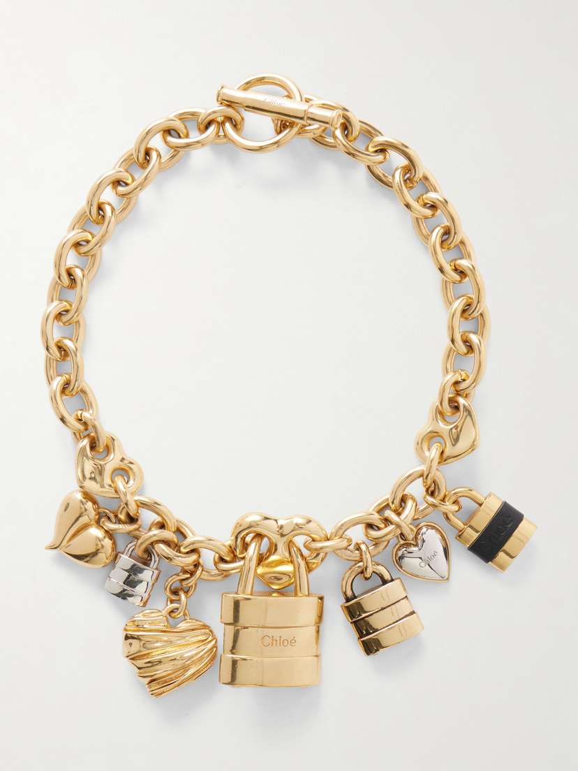 Chloé tone And Leather Necklace