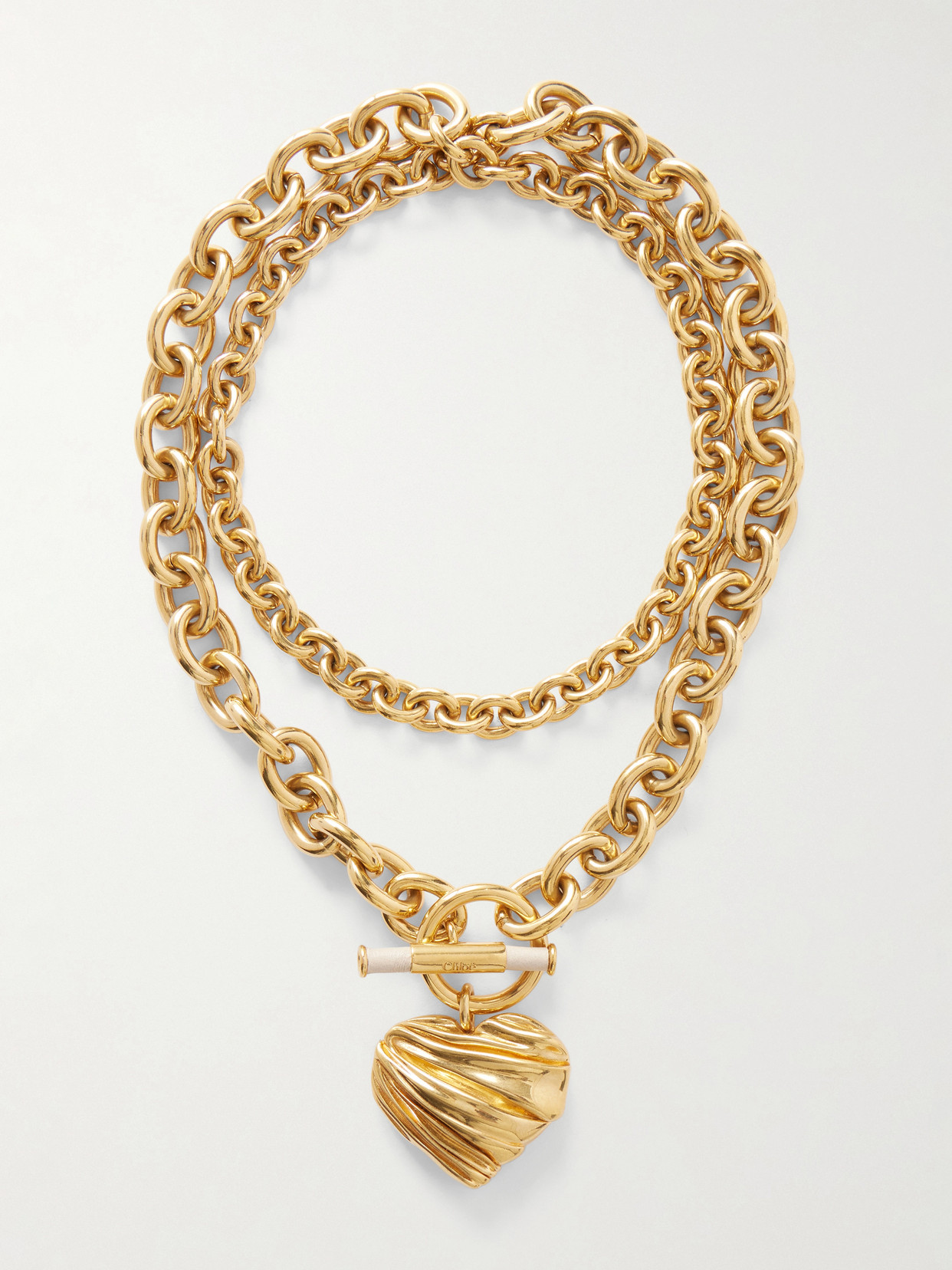 Chloé Gold-tone And Leather Necklace