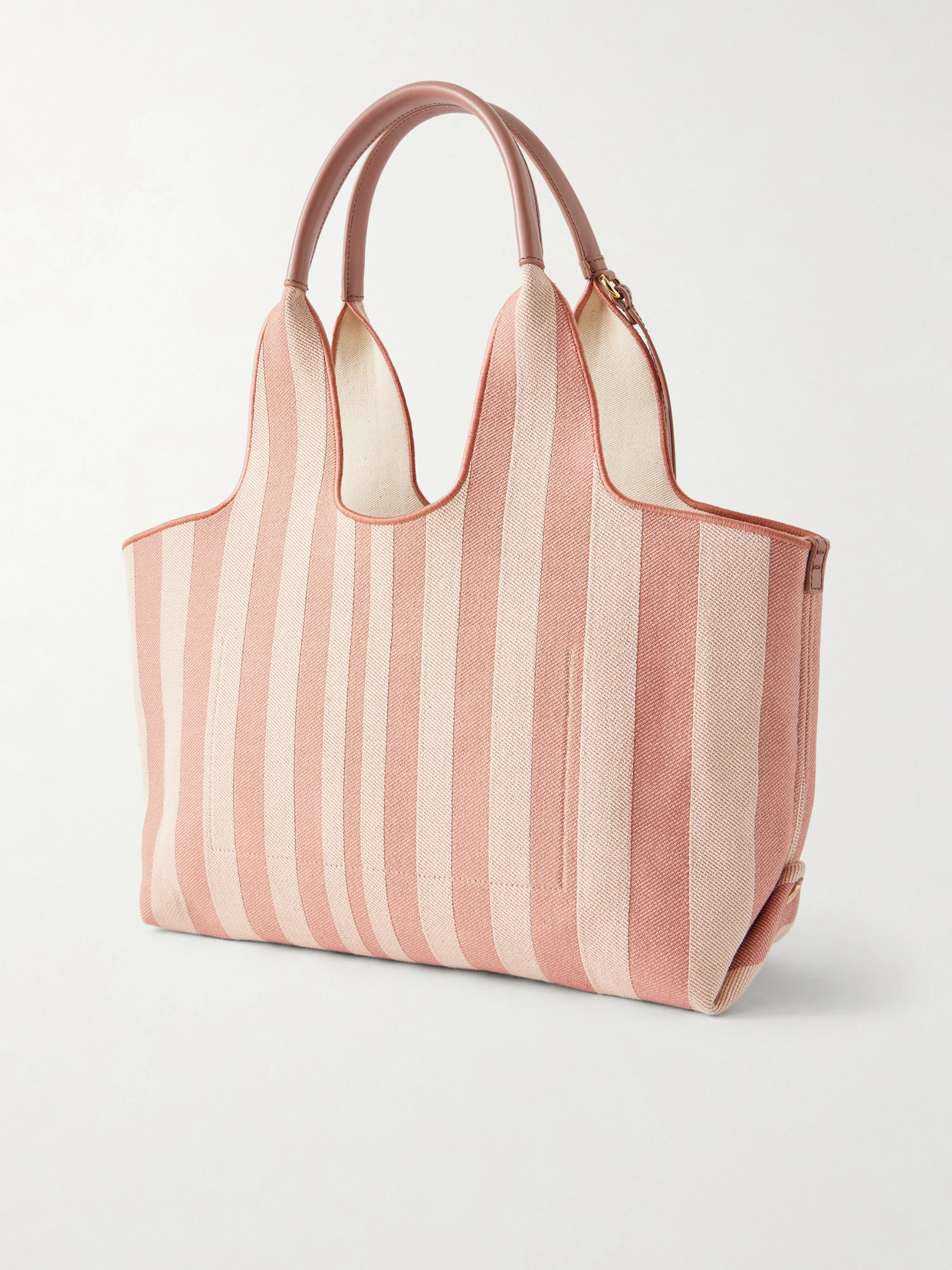 Chloé - Striped Leather-Trimmed Canvas Shoulder Bag