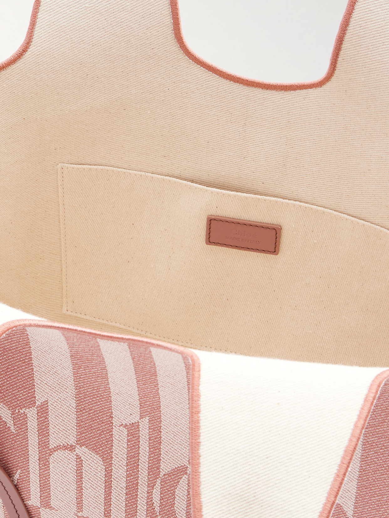 Chloé - Striped Leather-Trimmed Canvas Shoulder Bag