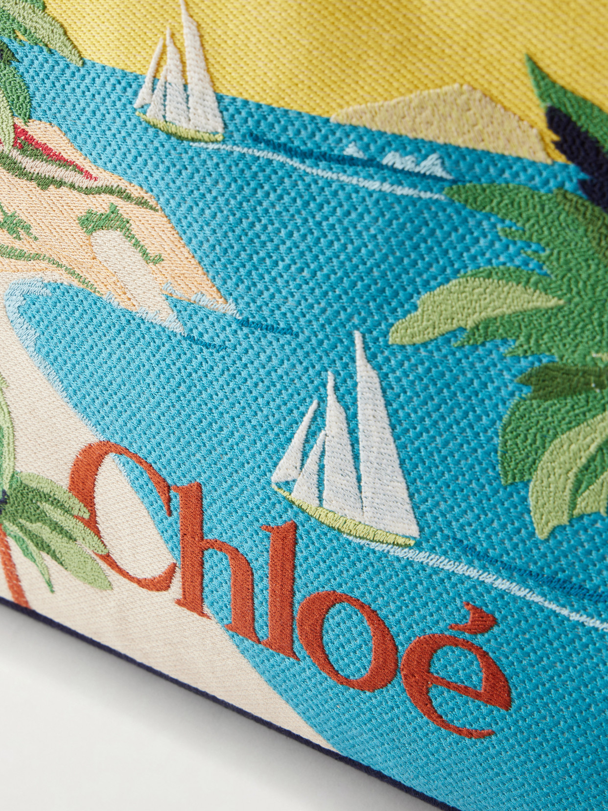 Chloé Printed Leather-trimmed Canvas Shoulder Bag In Multi