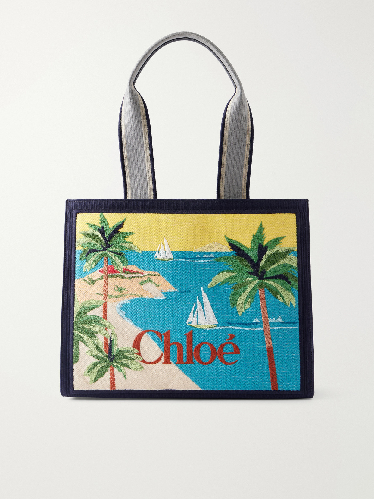 Chloé - Printed Leather-trimmed Canvas Shoulder Bag - Multi