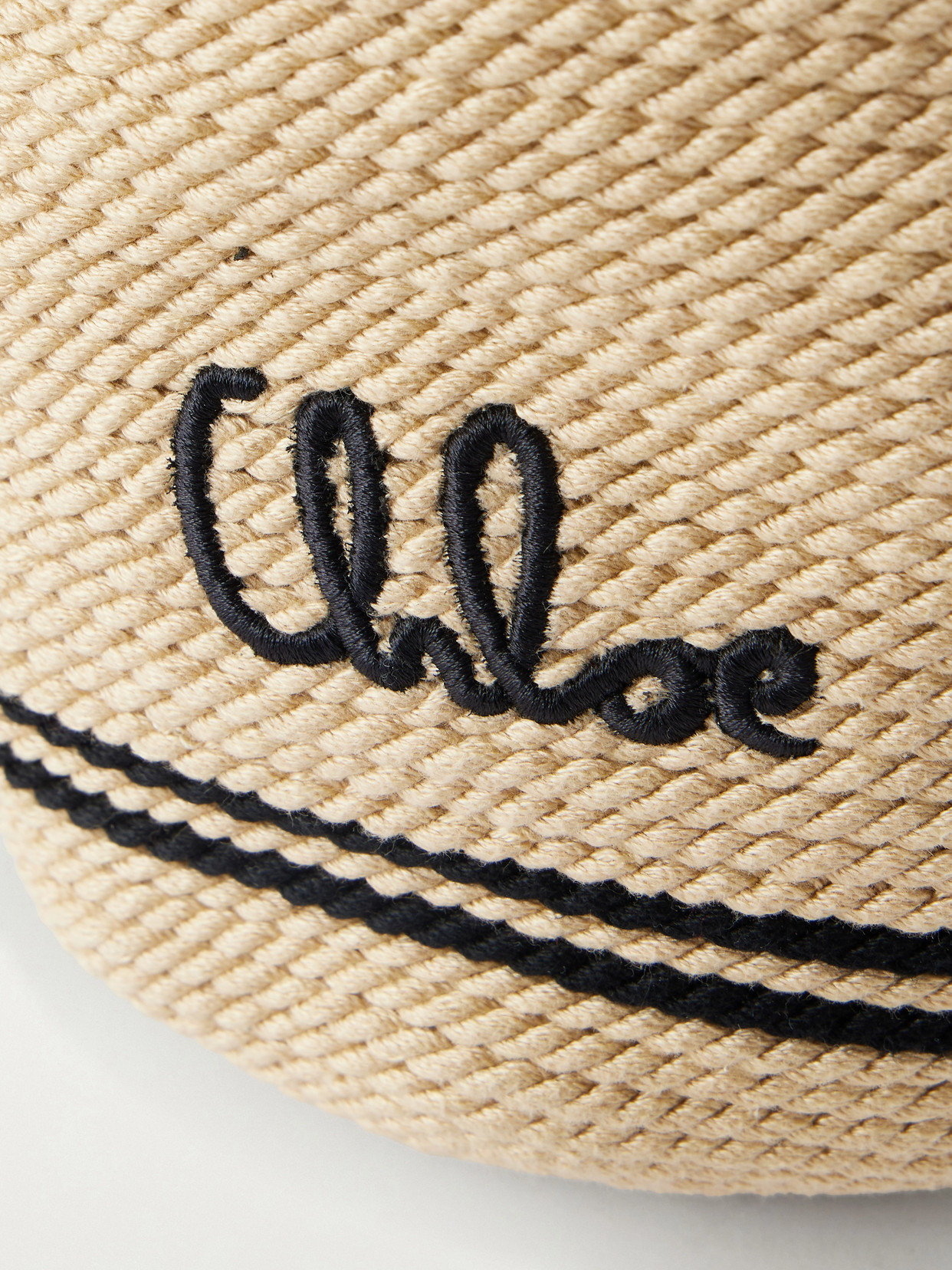 Chloé - Logo-Embroidered Leather-Trimmed Cord Shoulder Bag