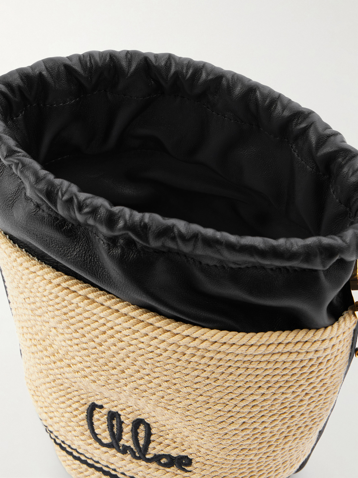 Chloé - Logo-Embroidered Leather-Trimmed Cord Shoulder Bag