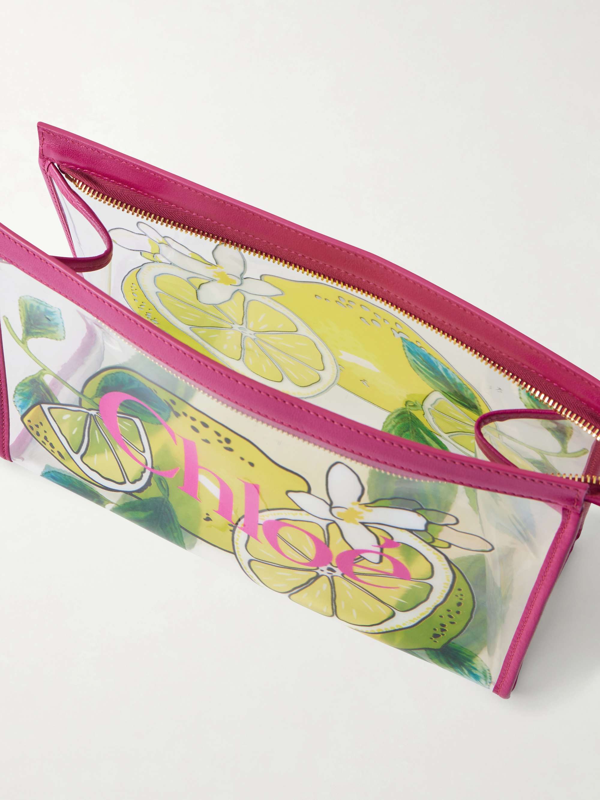 Chloe ケース CHLOÉ Printed leather-trimmed jelly clutch | NET-A-PORTER