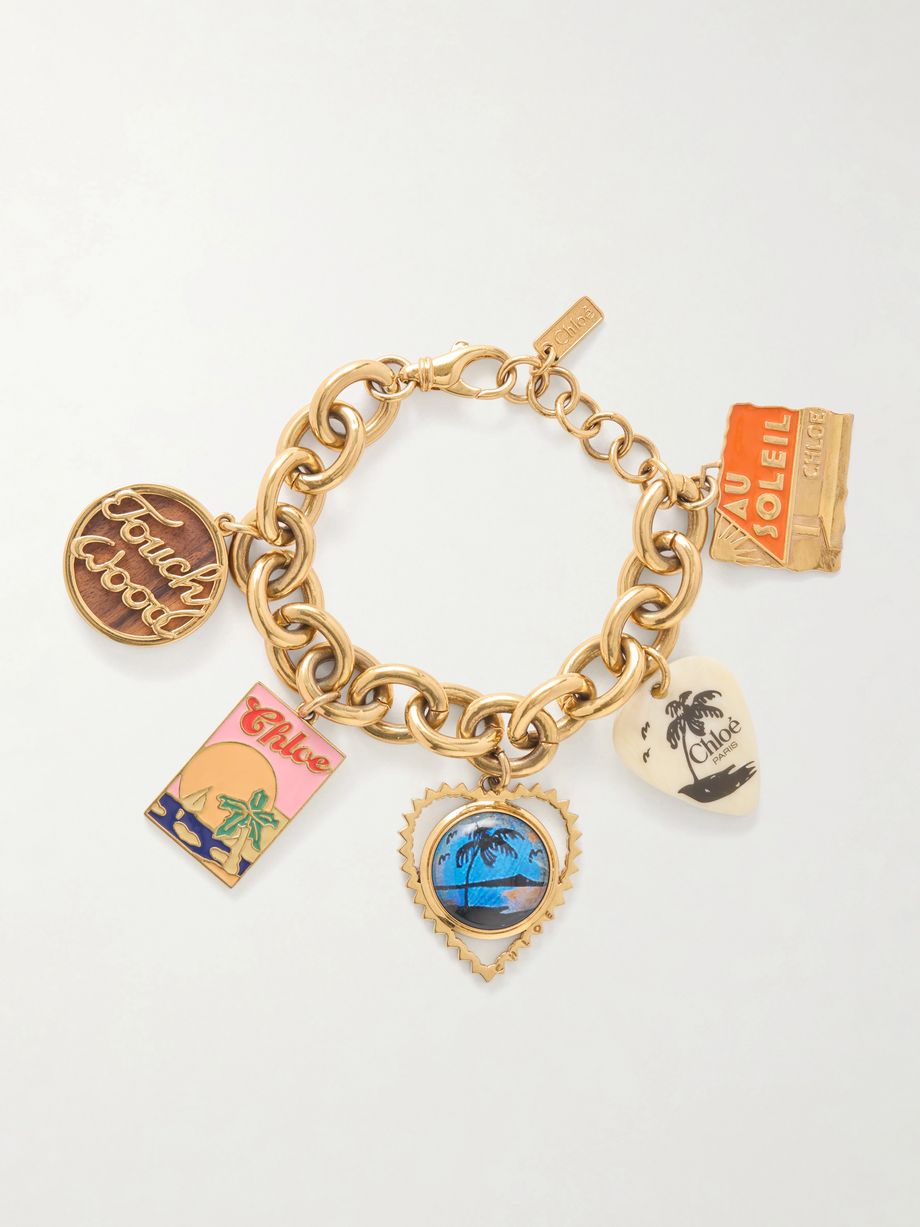 Gold-tone enamel bracelet