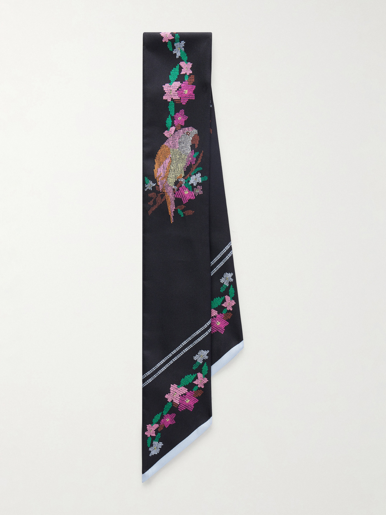 Chloé Printed Silk Scarf In Blue